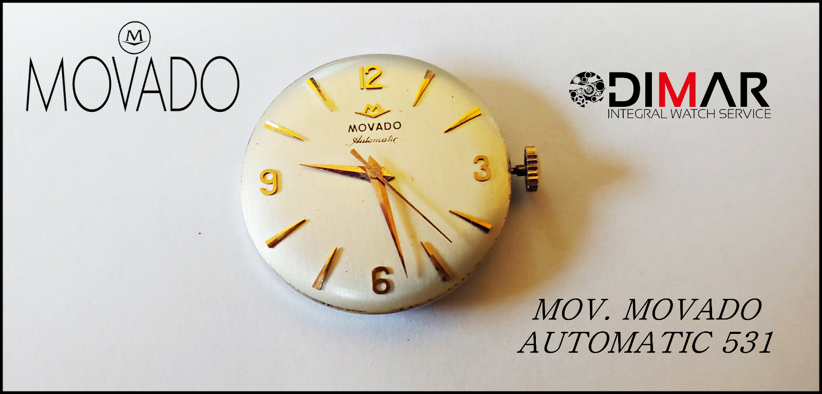 Movado 531 Automatic Vintage Movement + Sphere + Handles – Ø 30.74mm Approx.
