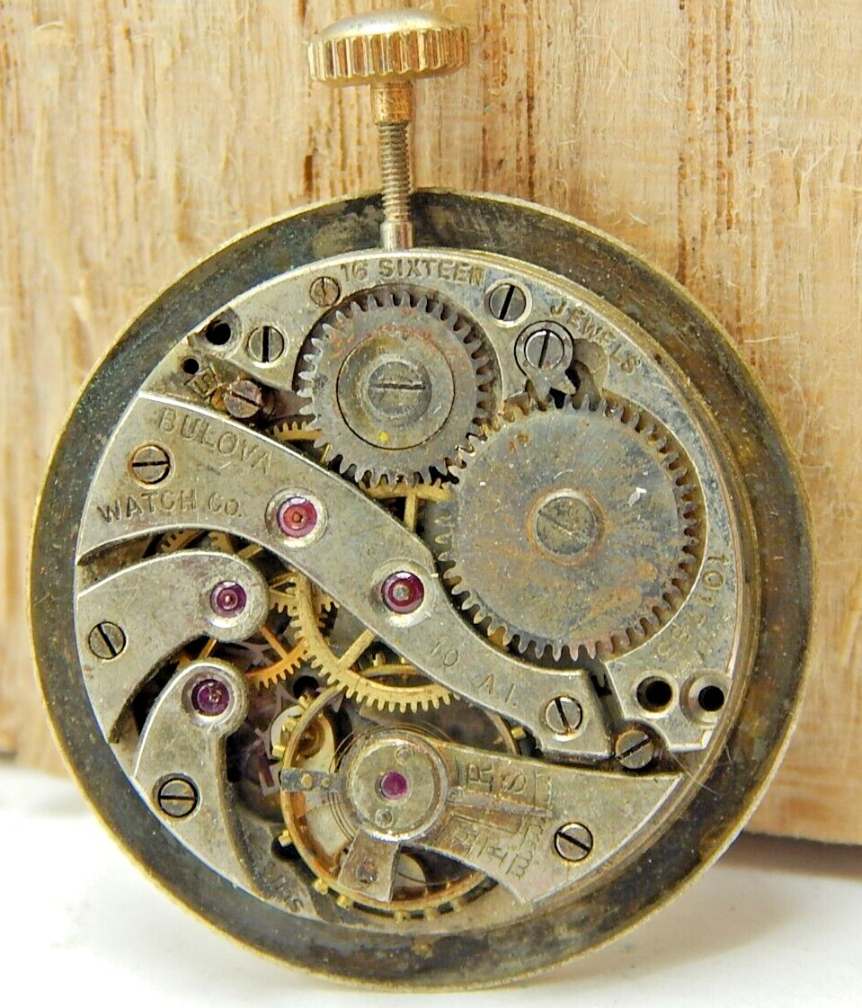 Vintage 1920s swiss Bulova 10AI 16 jewel 2 adjustment men’s wrist watch movement