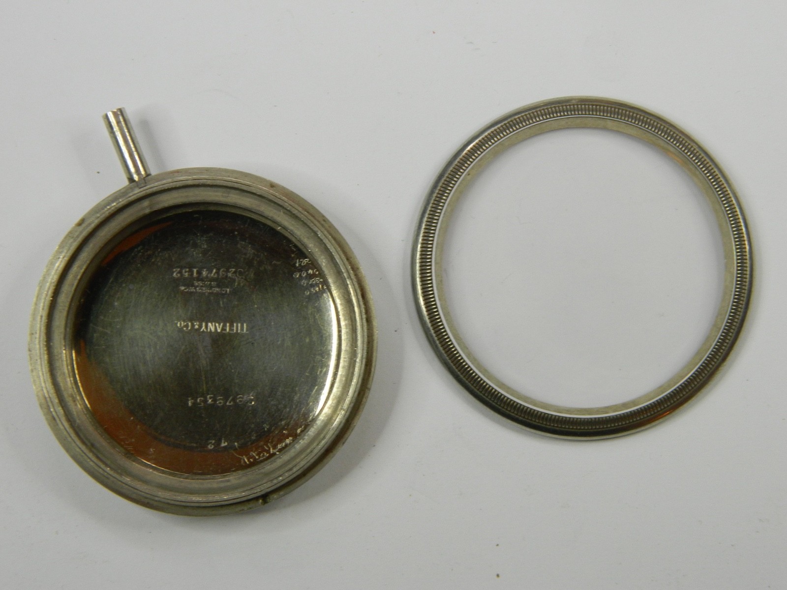 FINE VINTAGE SWISS TIFFANY & Co. LONGINES SILVER TRAVEL CLOCK WATCH CASE ONLY