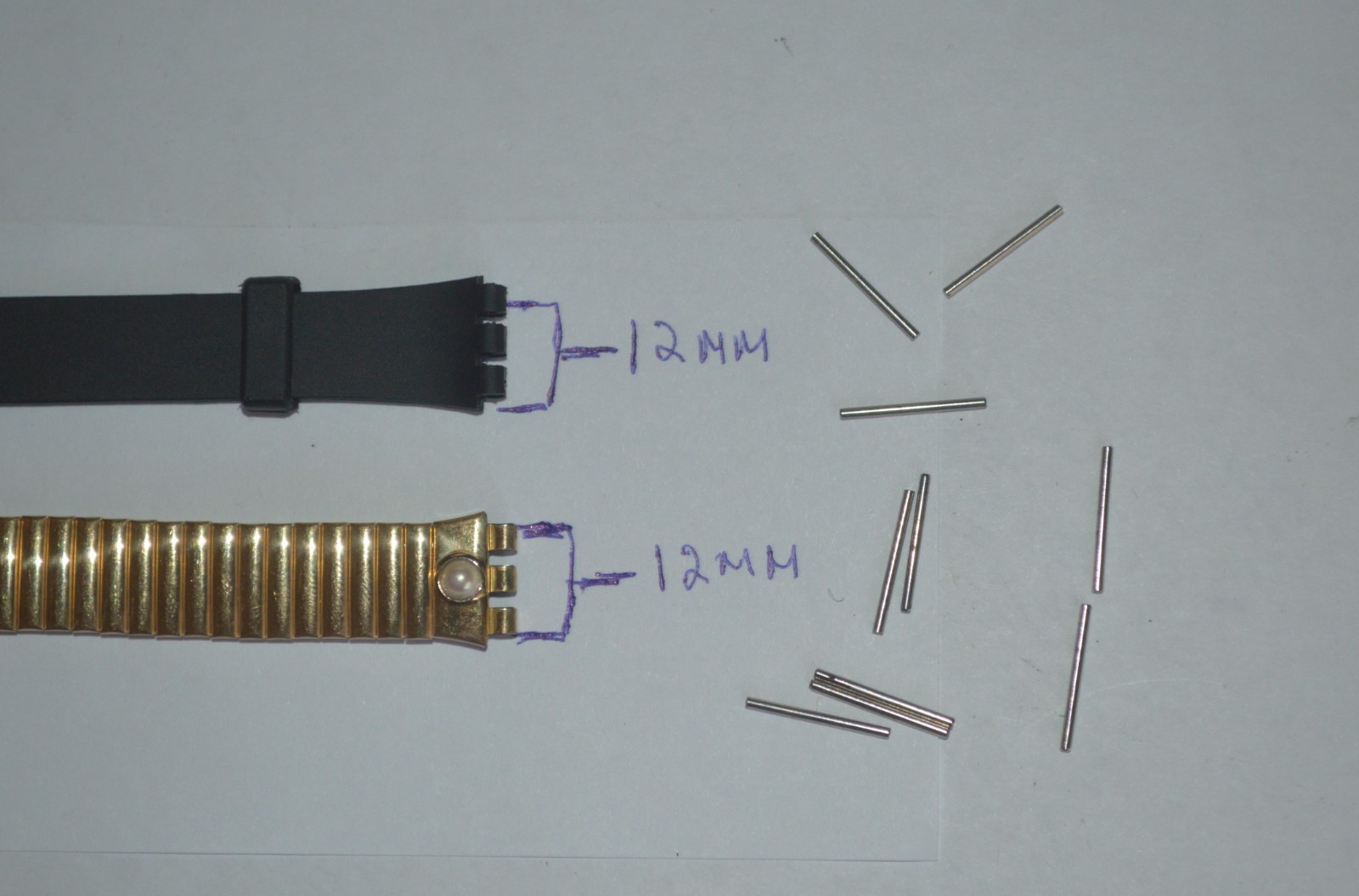 Swatch Watch 10 Metal Pins 5 For 17mm Straps 5 for 12mm Swatch Watch Circa 1990s