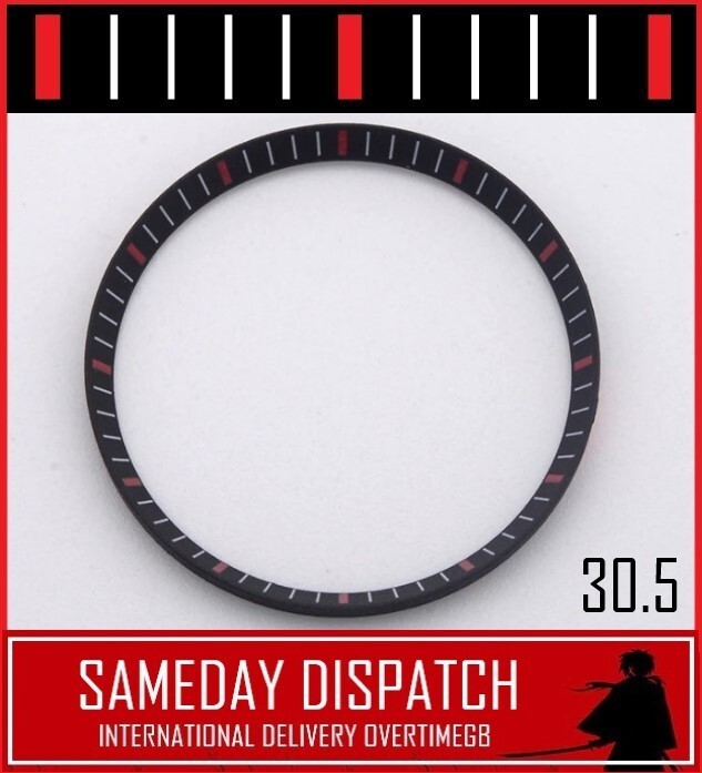 CHAPTER RING BLACK RED FOR SEIKO SKX007 SRPD & MOD WATCHES 30.5 NH36 NH35 NEW