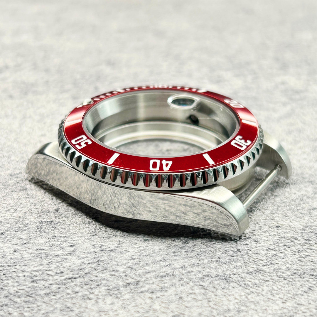 40mm Red Bezel Sapphire Glass 200M Waterproof Watch Case Fit NH34 NH35 NH36 Mod