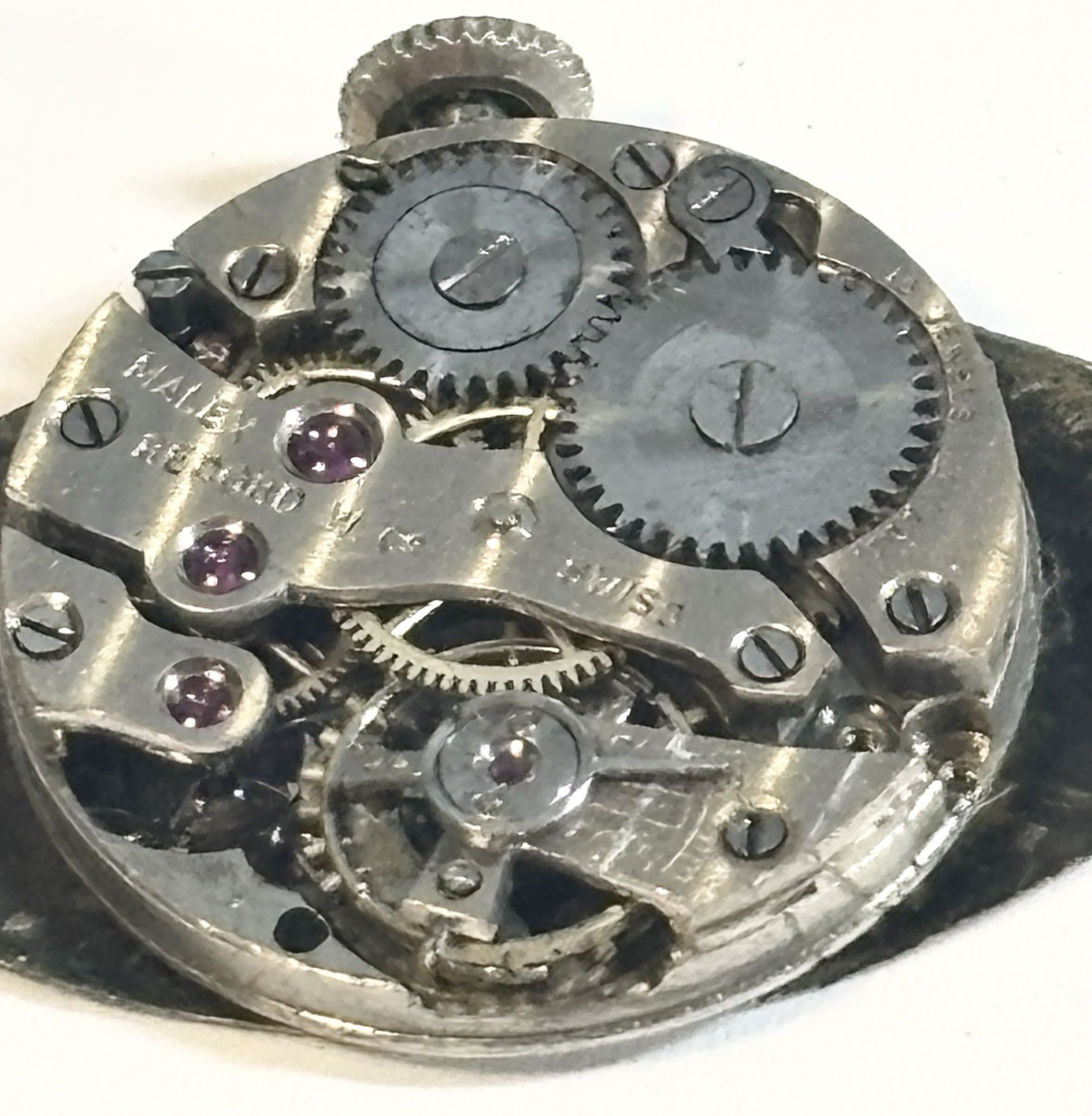 Vintage 1920s Malex Record 15J Wristwatch Movement 19mm X 25mm