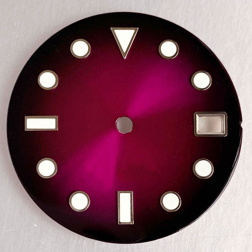 Sunburst Purple Red Green Blue 29mm Watch Dial Lume fit NH35 NH36 Dive Men Watch