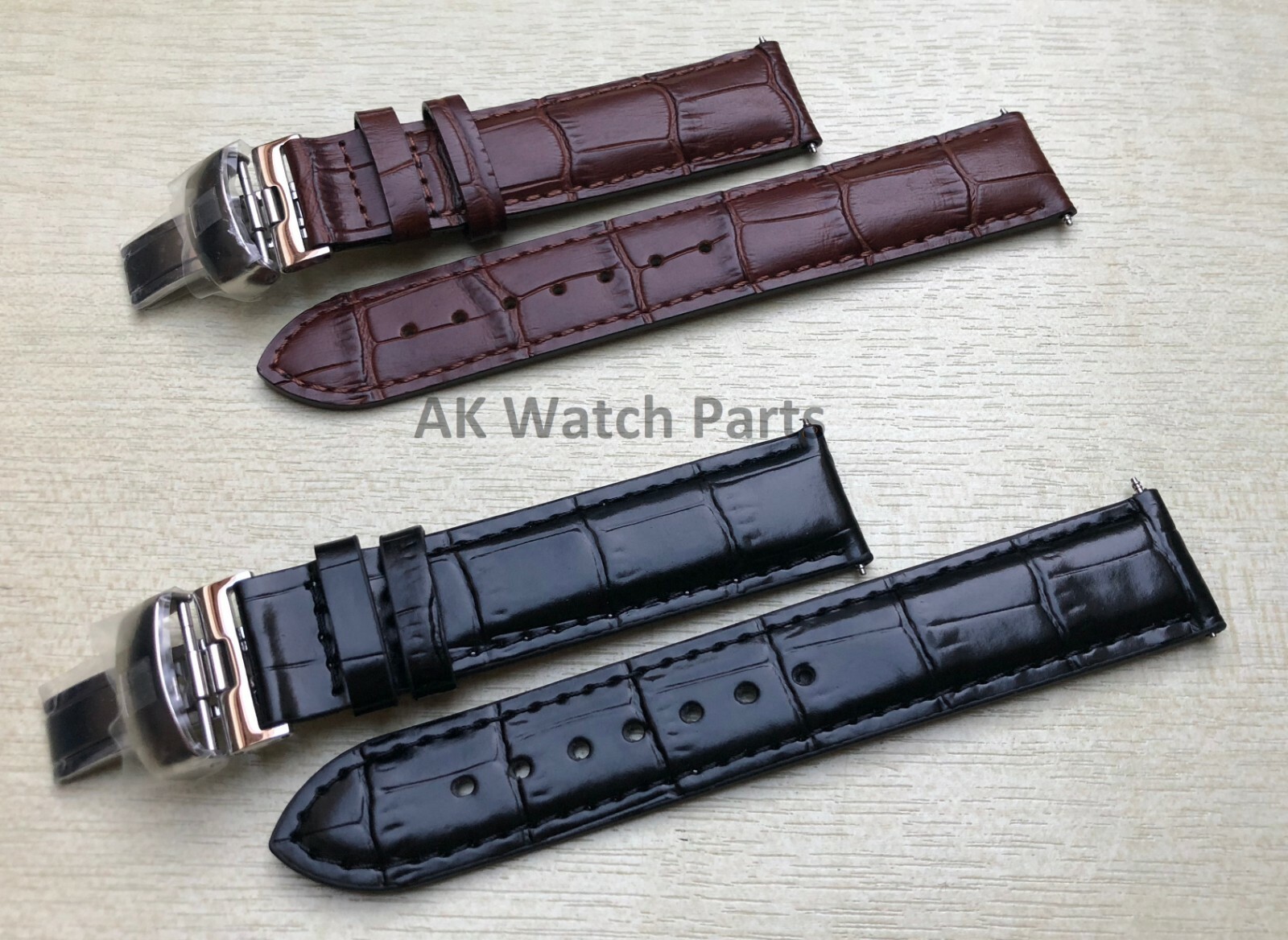 19mm BROWN BLACK LEATHER Strap Fits Tissot PRC200 T17 T41 T461 T014430A T014410A