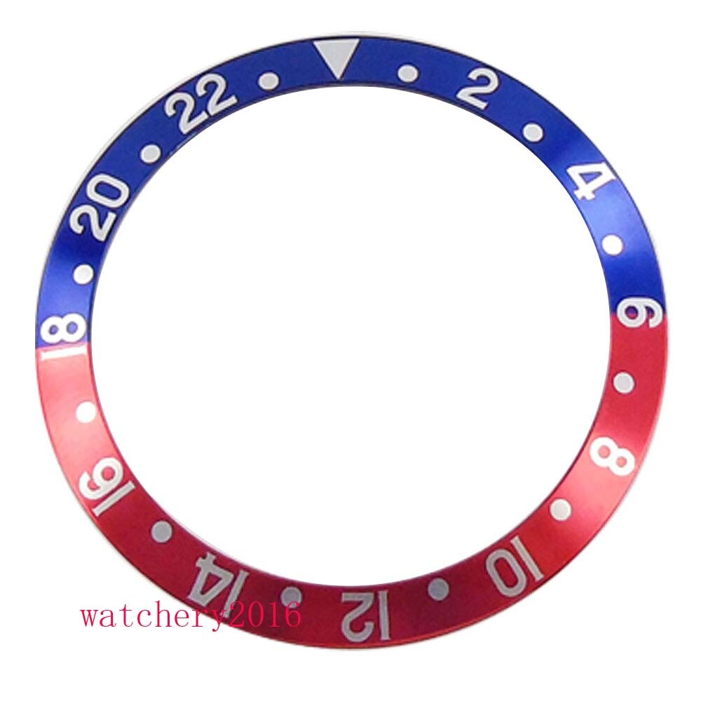 38mm black blue red Aluminum alloy bezel insert for 40mm SUB parnis mens watch