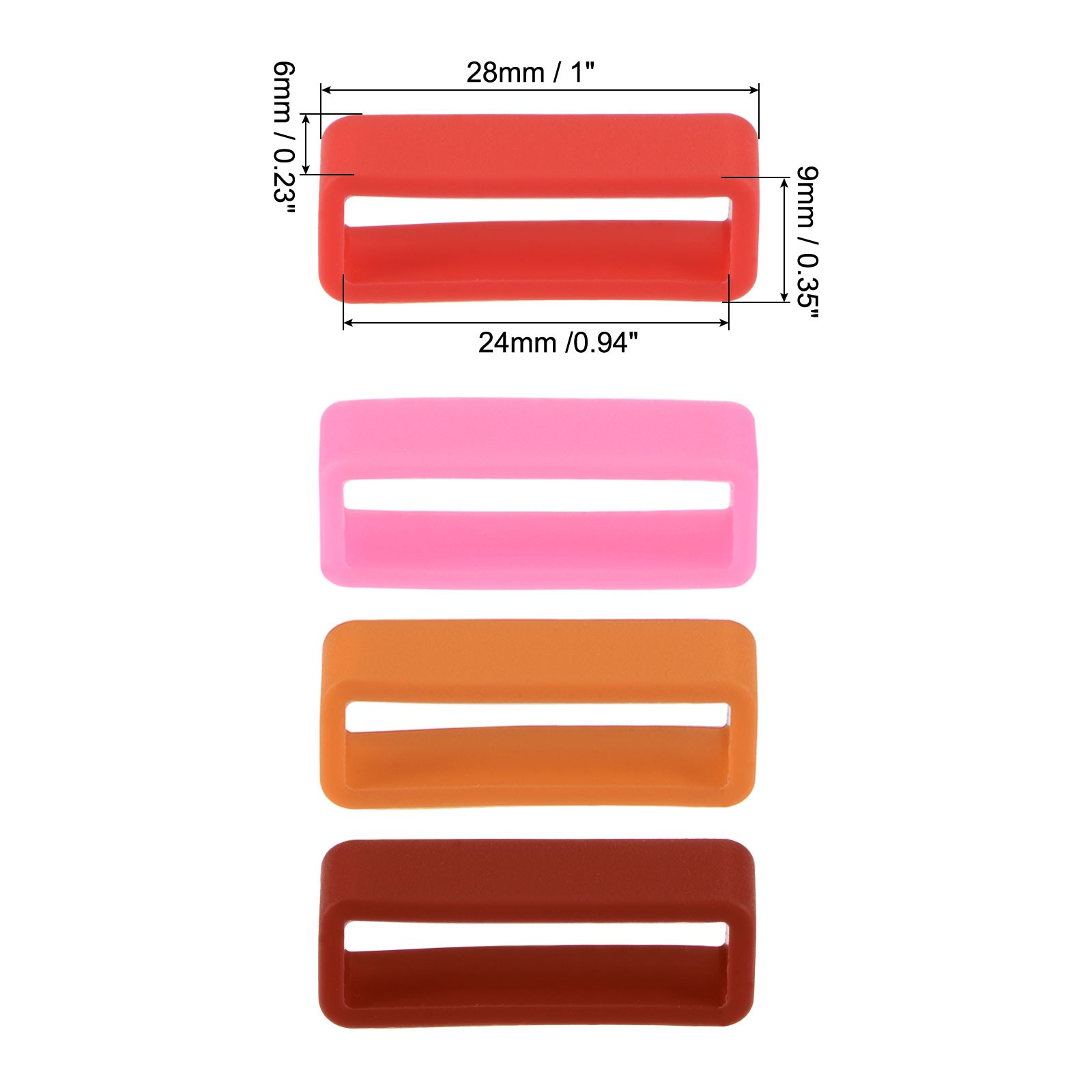Watch Band Straps Watch Retainers for 24mm Widths Watch Band Mix Colors 4Pcs