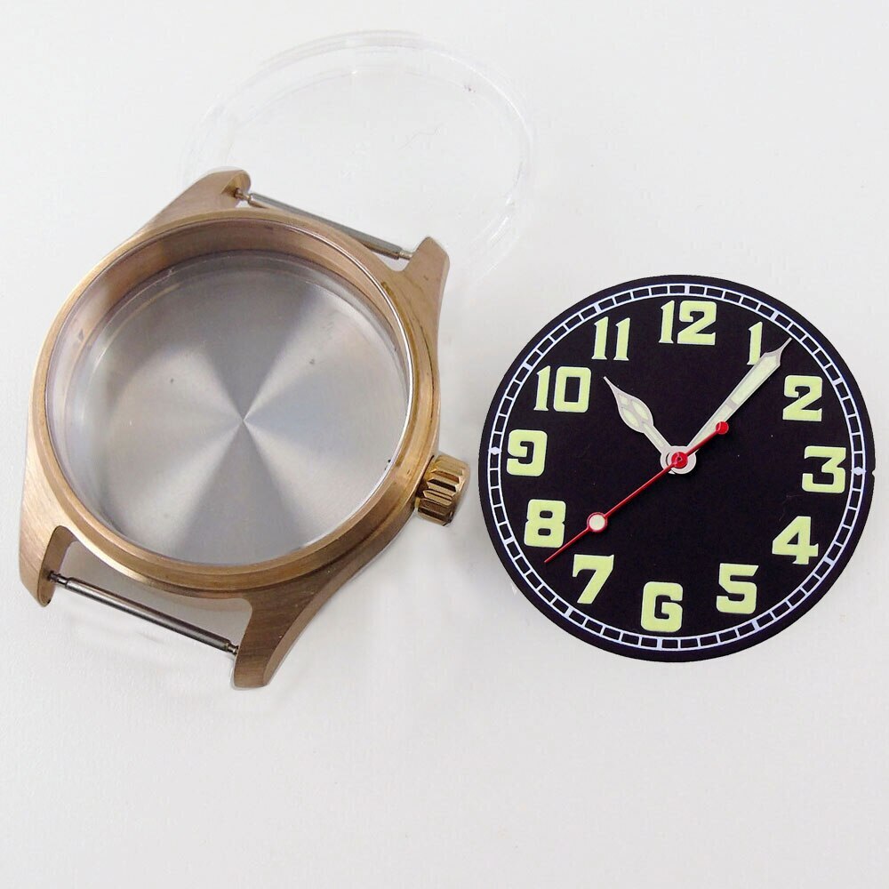 39mm Diver Watch Case CUSN8 Bronze Sapphire Crystal Fit NH35 NH36 ETA2824 PT5000
