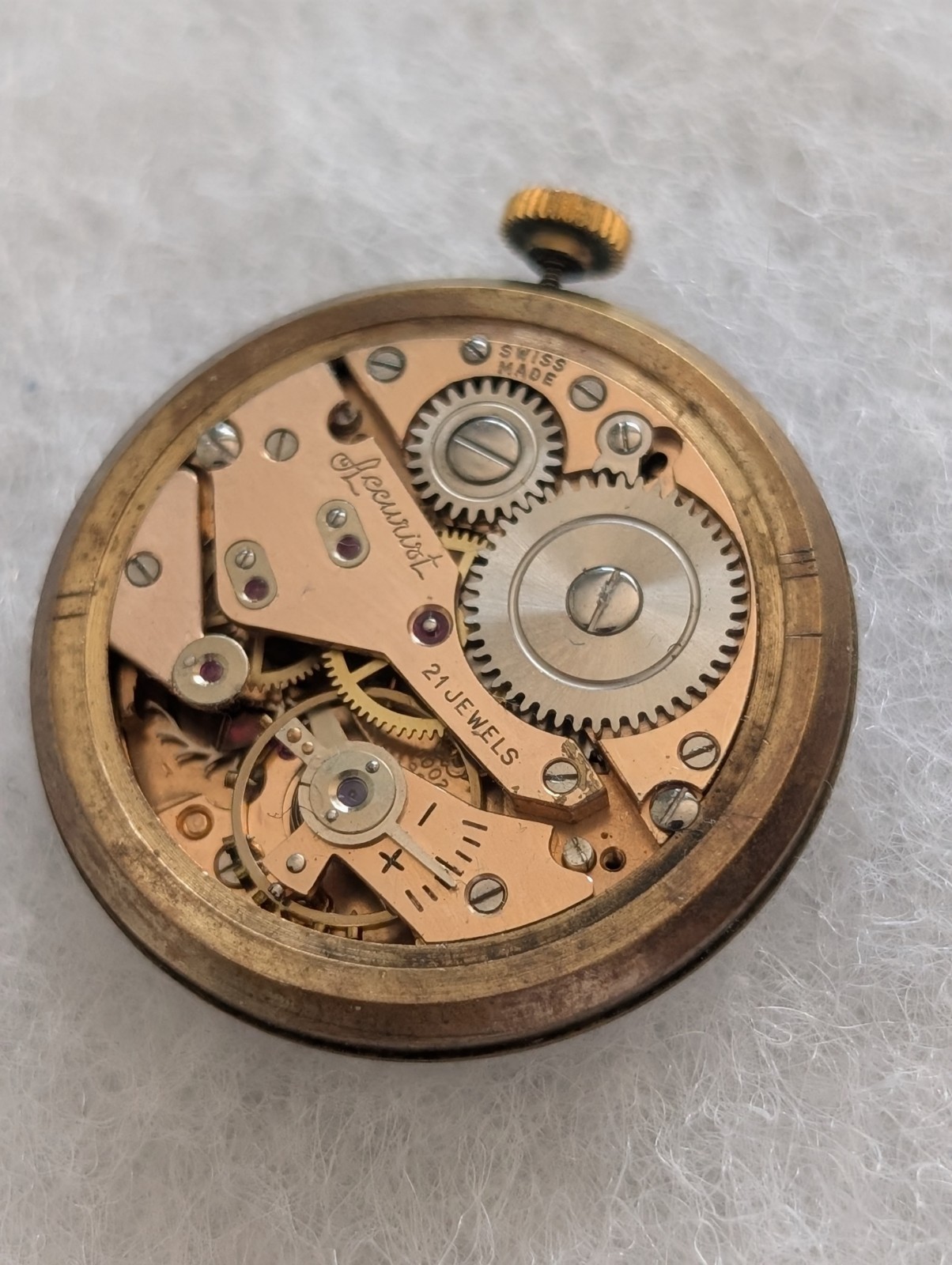 Vintage AS 1002/984 21J Mechanical Watch Movement (Runs)