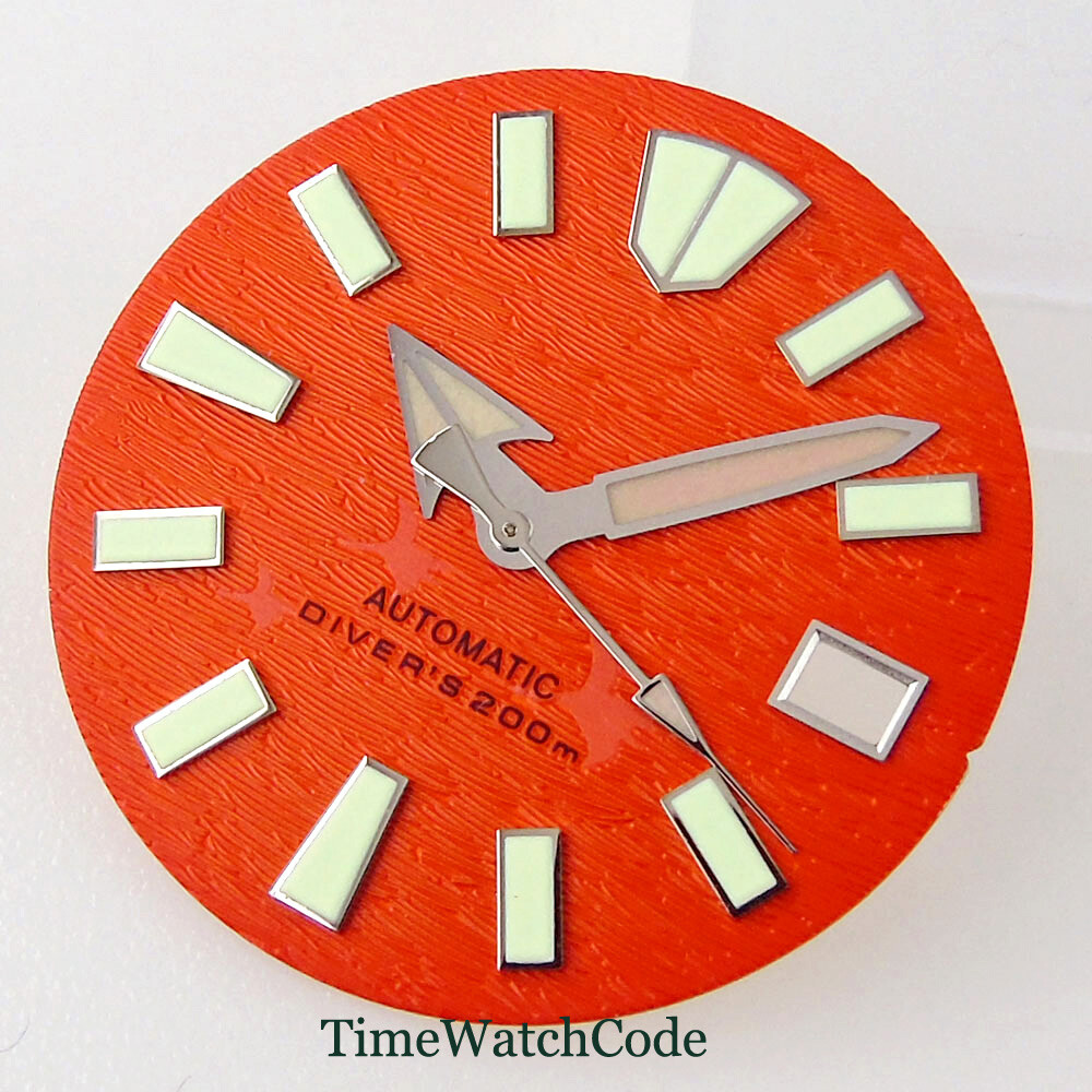 29mm Watch Dial Face Fit for NH35 NH36 Movement 3H 3.8H 4.1H Crown Green Lume