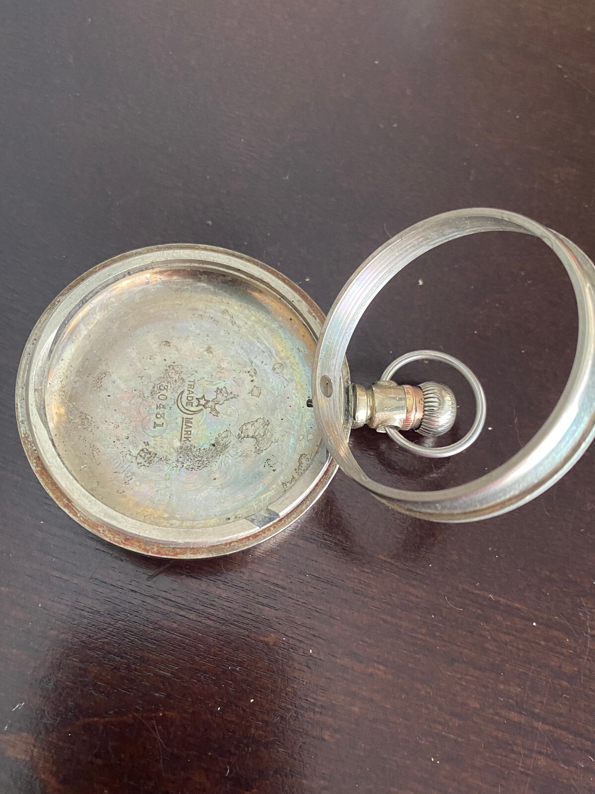 VINTAGE 18S CRESCENT POCKET WATCH CASE ONLY, SWING OUT, PENDANT AND LEVER SET