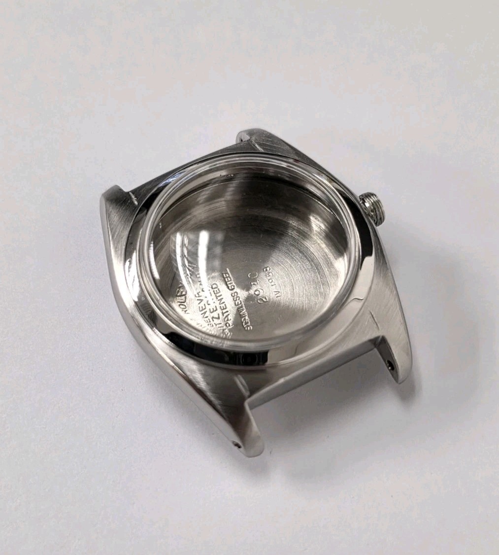 ROLEX 2940 BUBBLE BACK AUTO WATCH CASE COMPLETE 32 MM (100% GENUINE & V.GOOD)