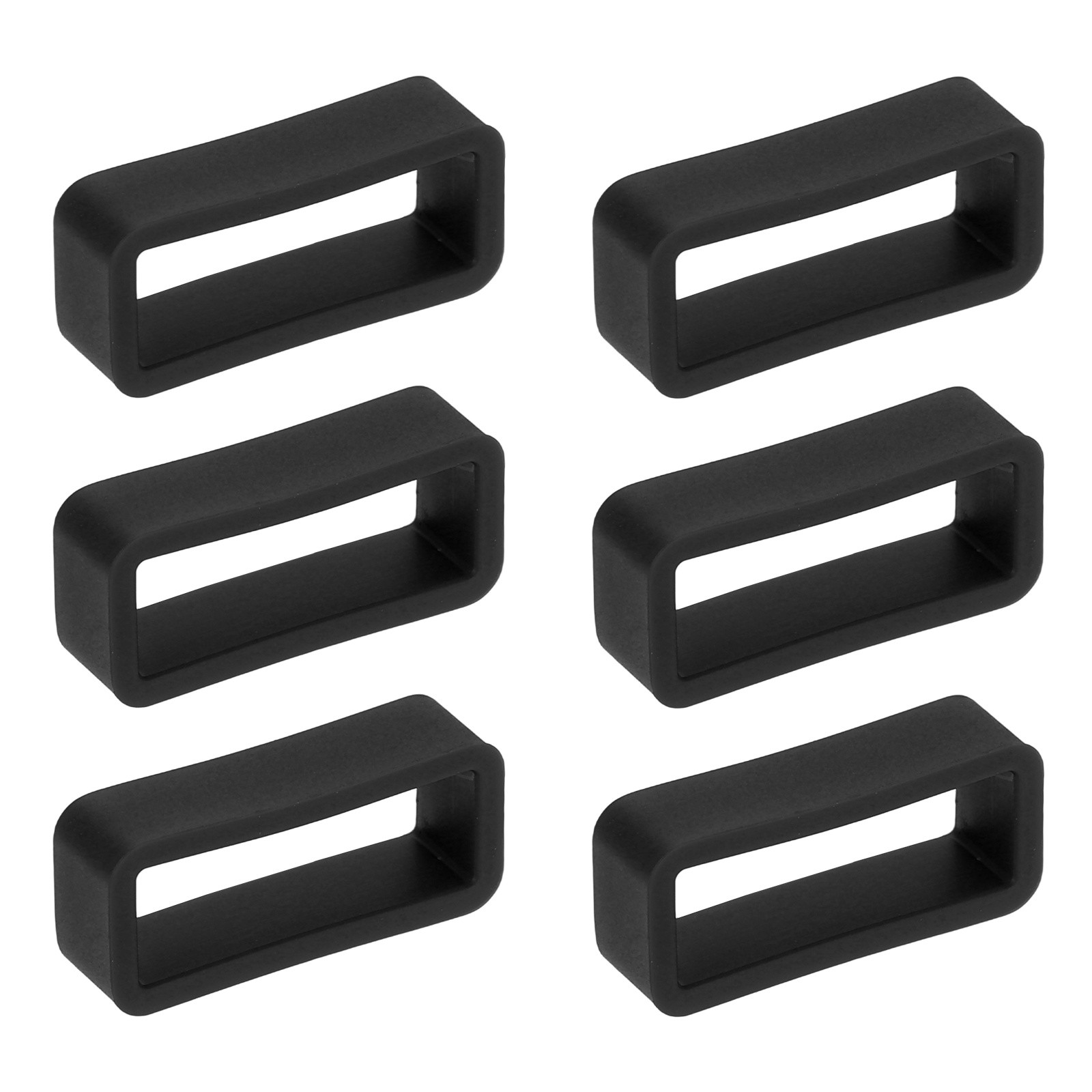 6pcs 18mm Black Watch Band Loop Silicone Watch Strap Retainer Loop for Watch