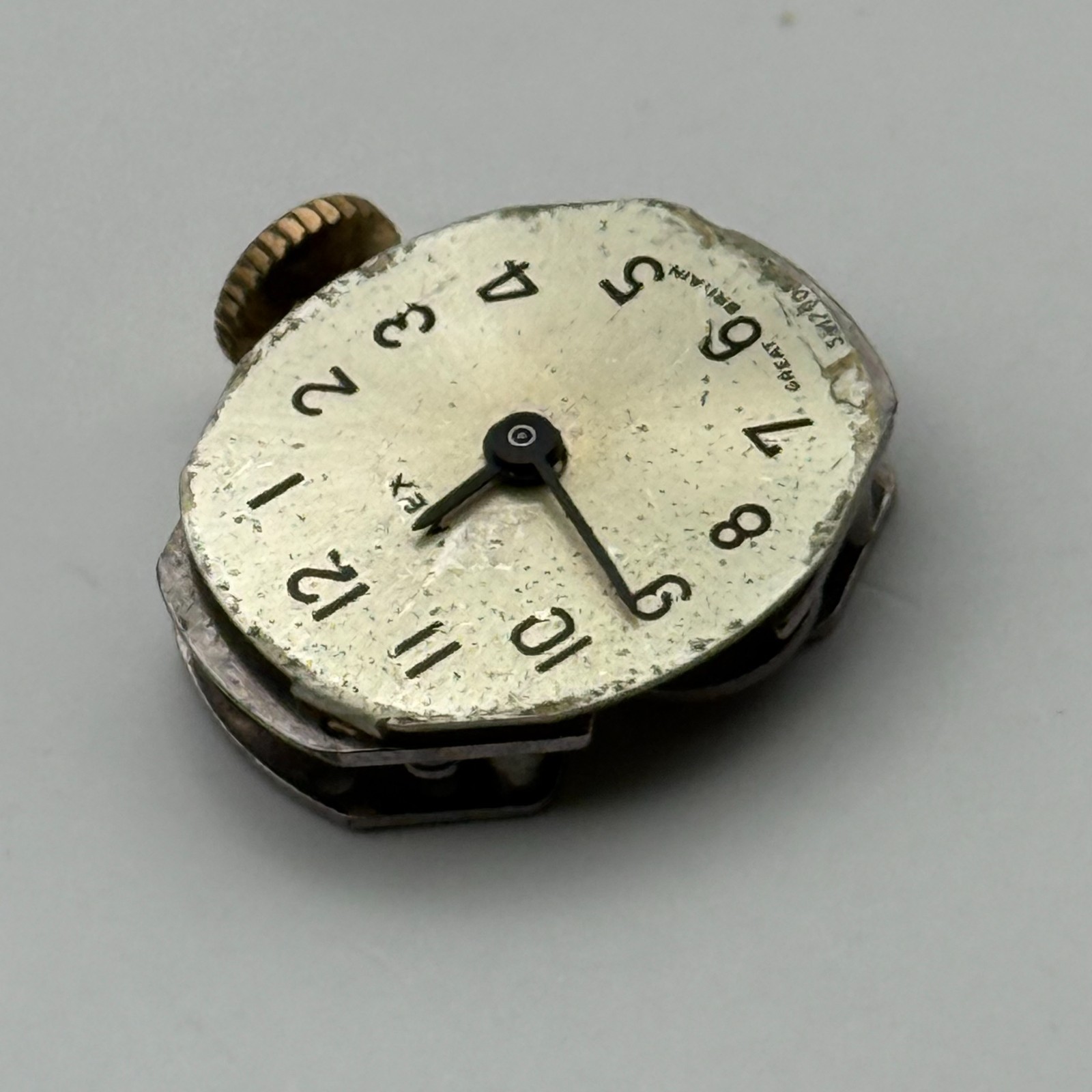 Timex 453 Watch Movement Great Britain Manual Wind Vintage Parts Repair 14.2mm