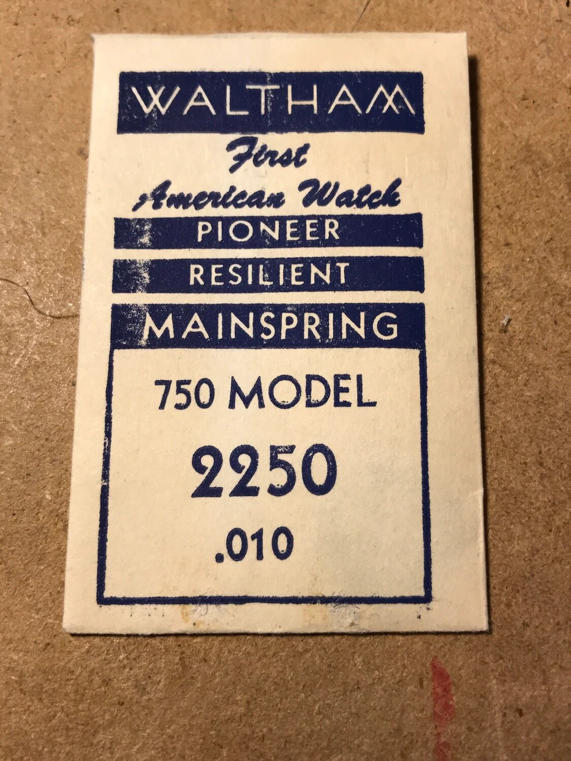 Waltham Factory Mainspring for 7½ ligne 750 Model B No. 2250 – Steel