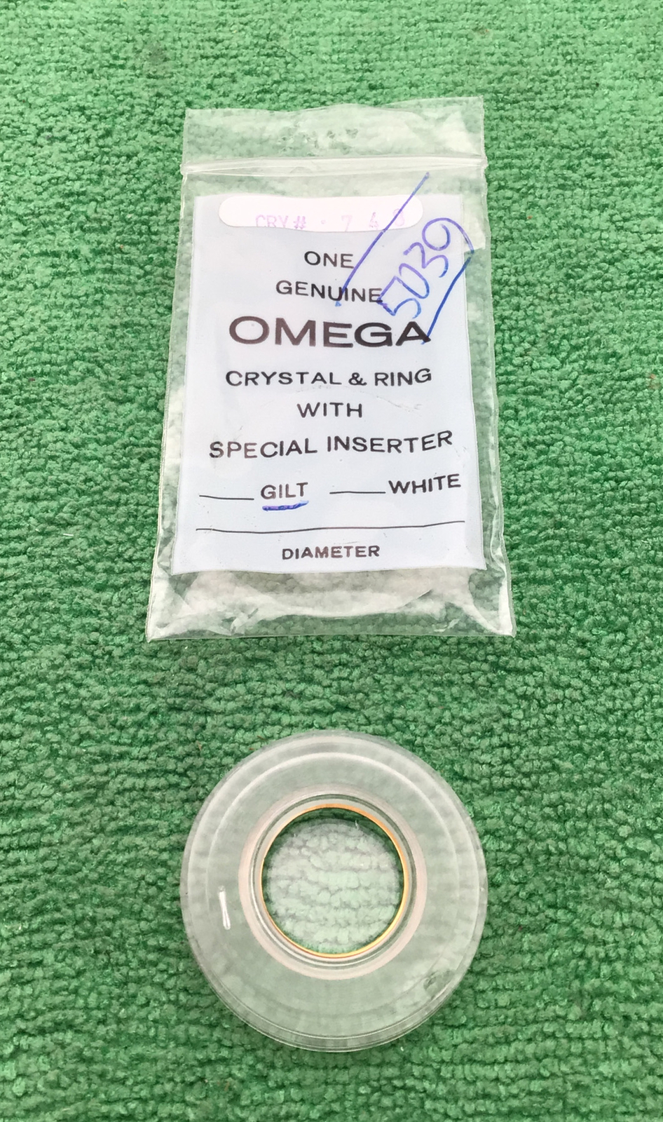 Genuine Omega 5039 PX Watch Crystal, NOS