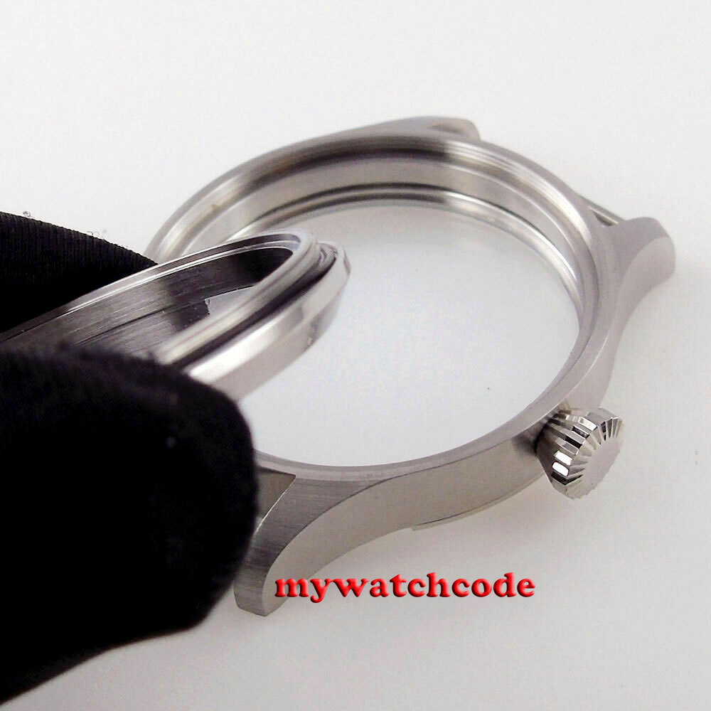 brushed 42mm sapphire glass 316L steel PVD Watch Case fit ETA 6497 6498 ST3600