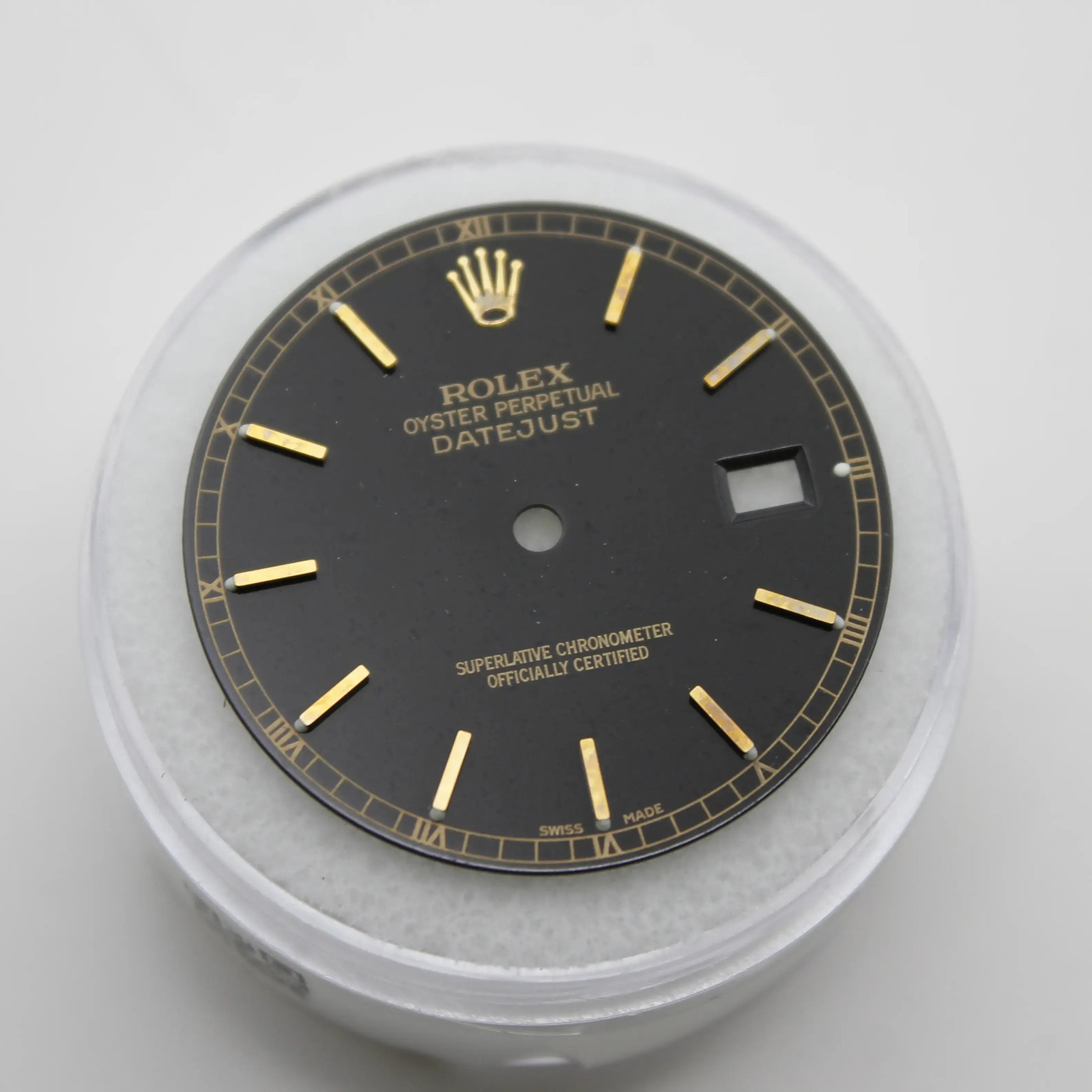 Rolex DateJust 36mm Black Gold Indices 16013 16233 Watch Dial