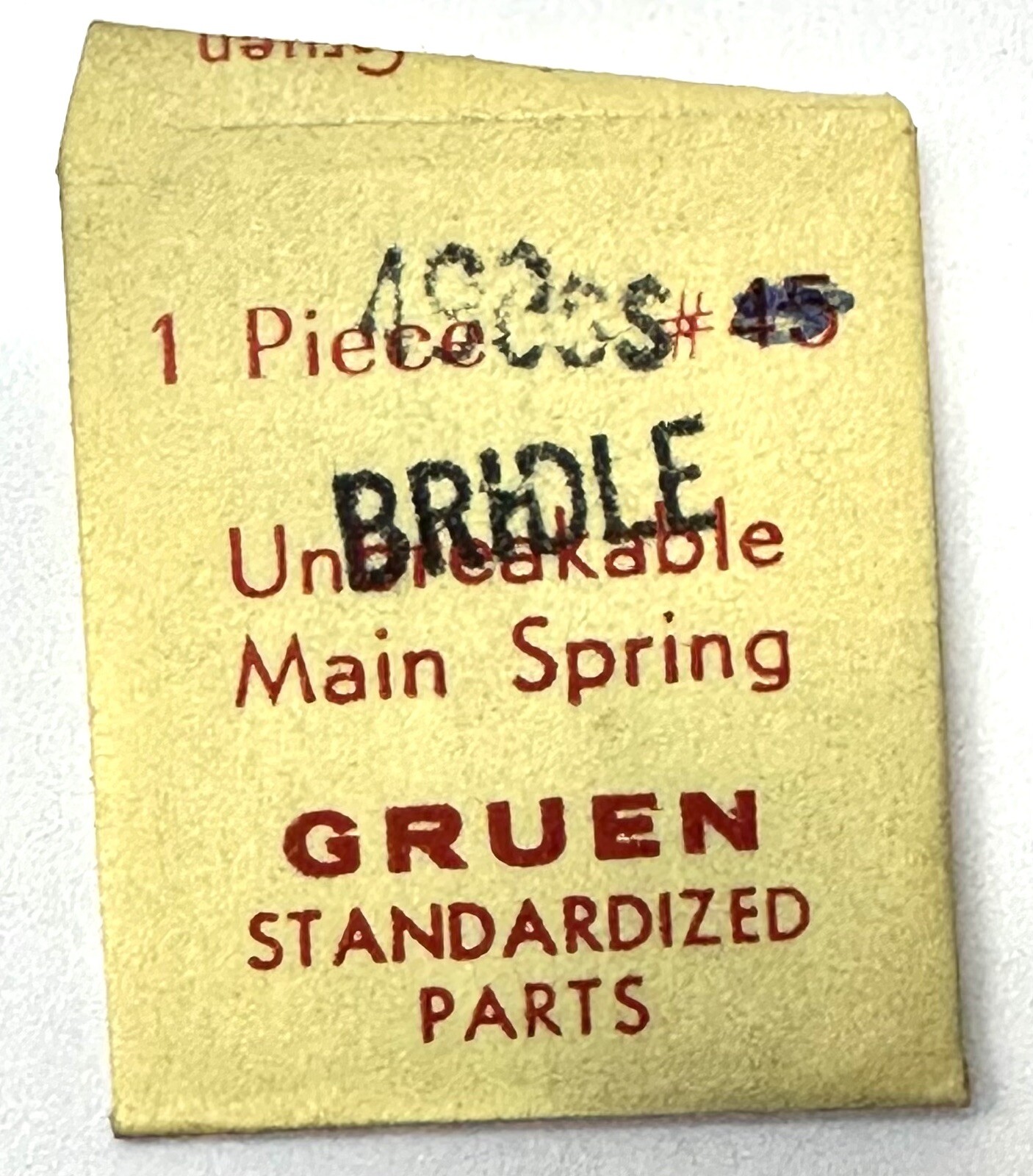 Gruen #45 EB775 CAL490Bridle Main Spring FACTORY Watch REPAIR Part WP3