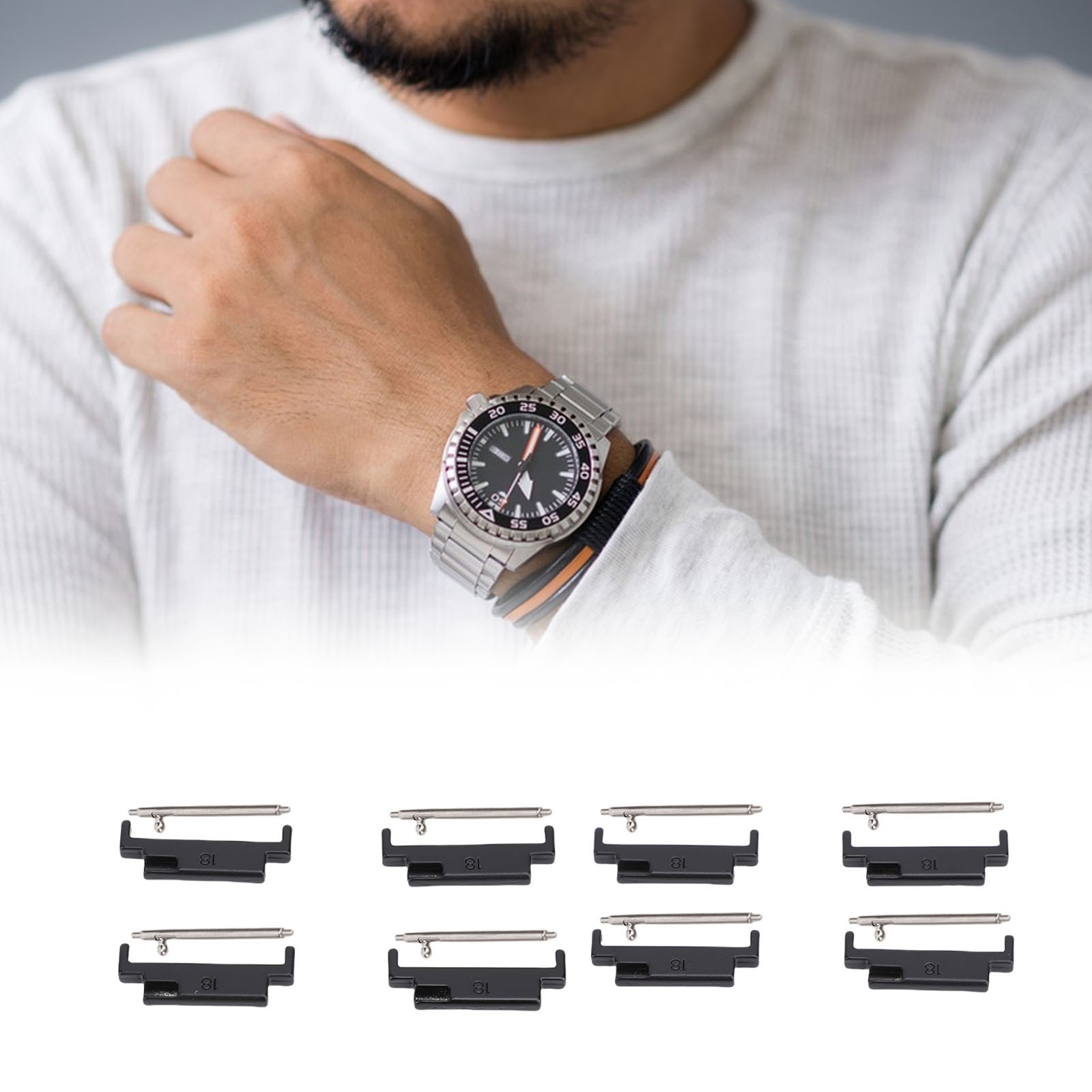 4 Pairs Metal Watch Band Adapter Set Durable For Smart Watch Recommended