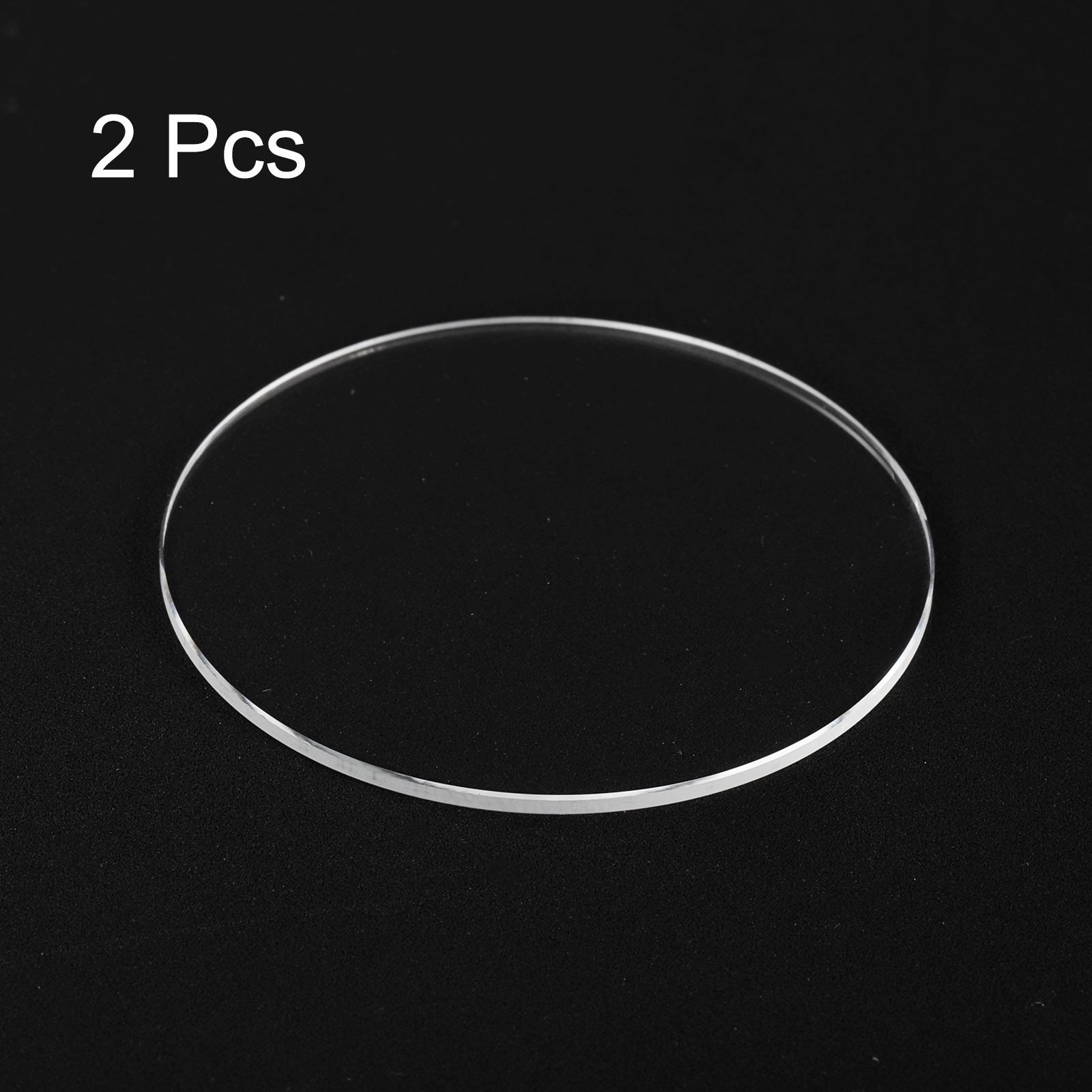 2pcs Watch Crystal Glass Lens 40mm x 1.0mm Beveled Edge Flat Glass Crystals Lens