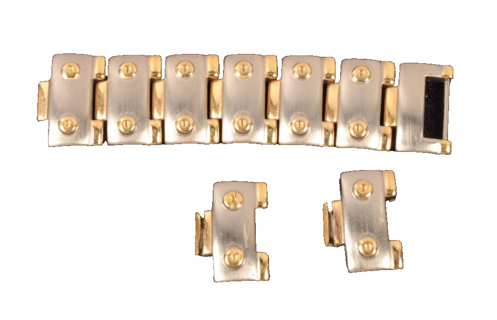 Extra Croton Watch Band Links Heavy Stainless 2-Tone Vintage 18mm Never Used