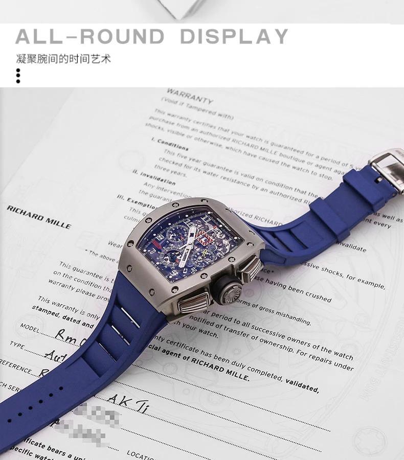 Rubber Watchband for Richard Mille Strap for Rm011 Mille Bracelet Watch Band