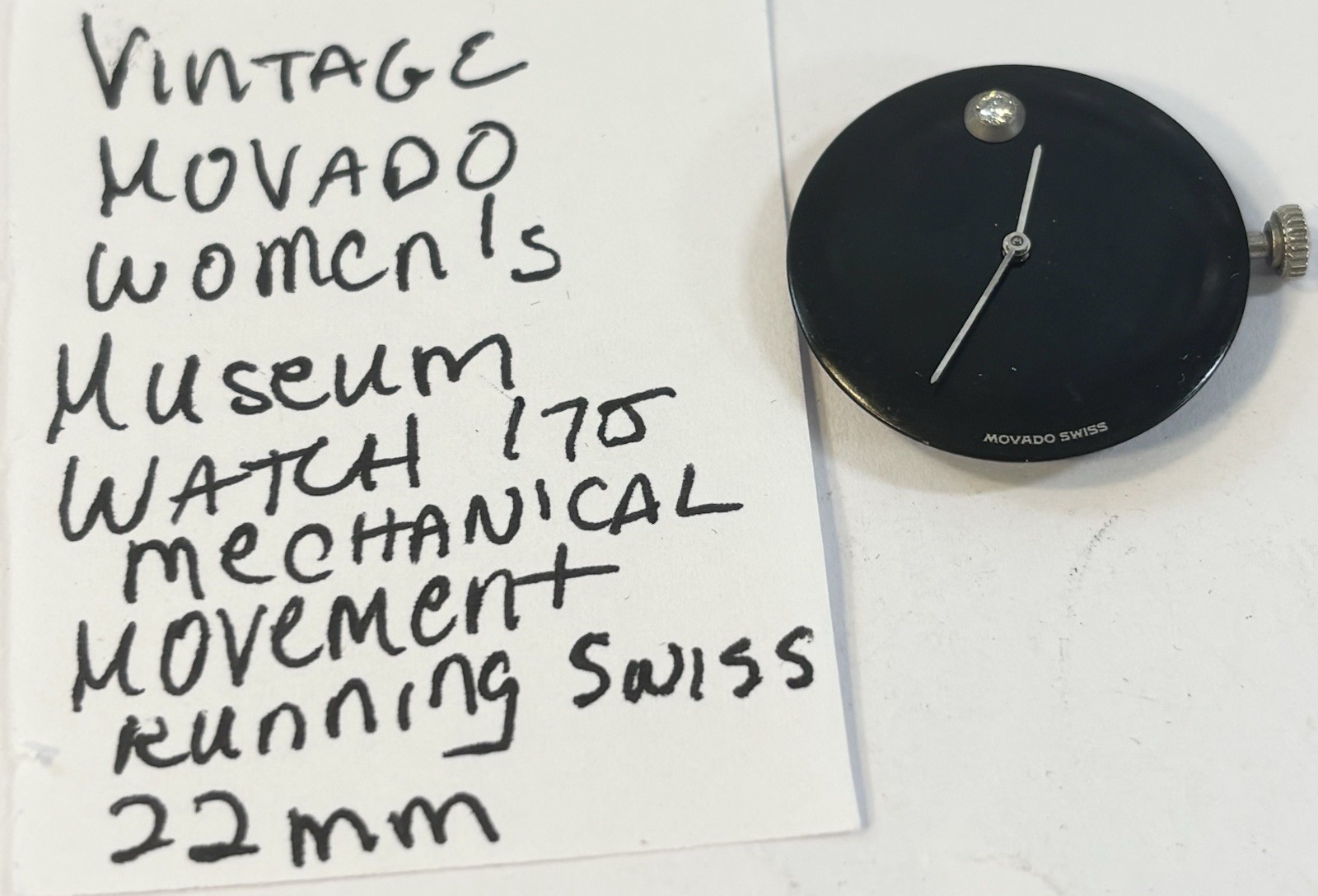 Vintage Woman’s Movado Museum Watch Movement 17J Running 22mm