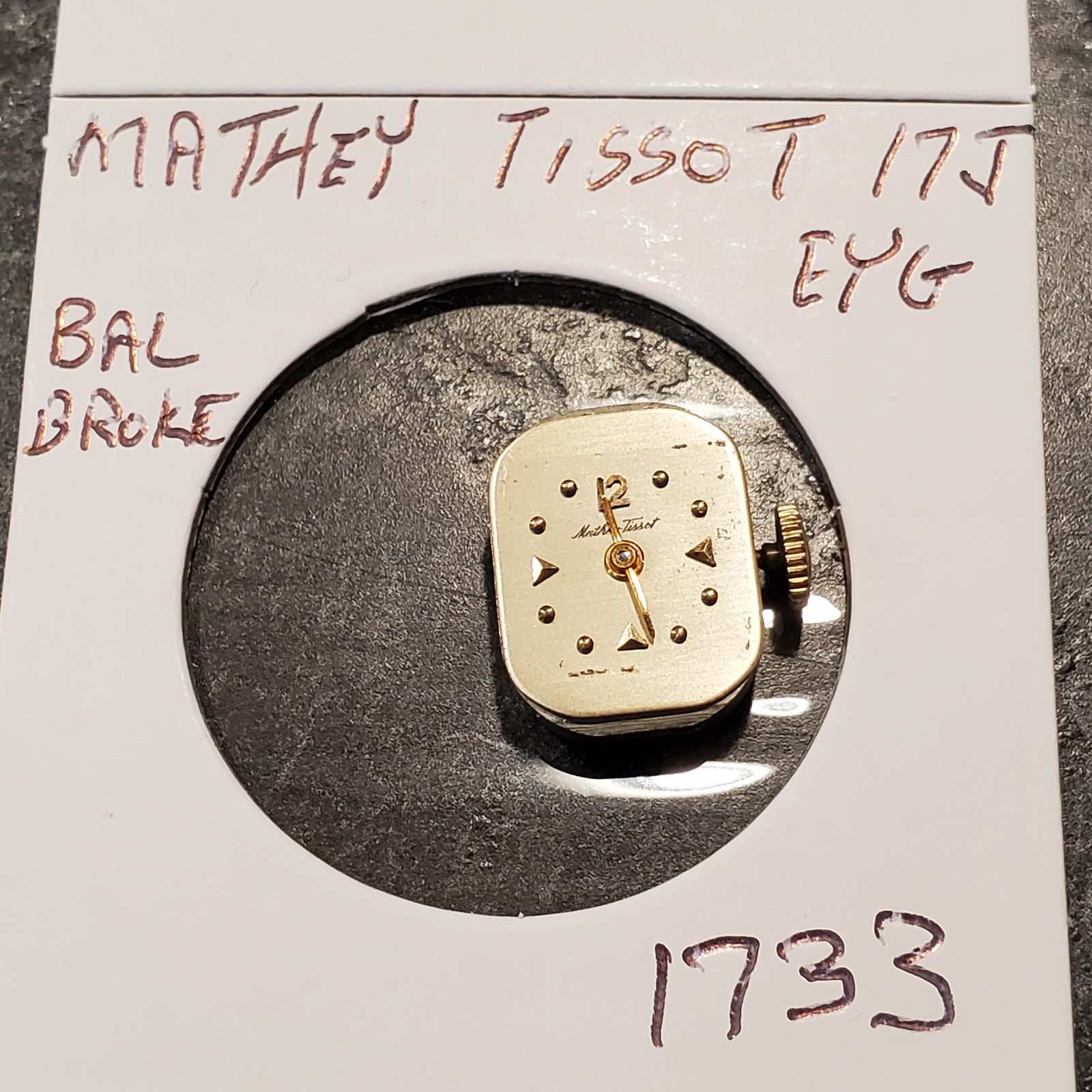 LADIES MATHEY TISSOT WATCH MOVEMENT 17J EYGT #1733
