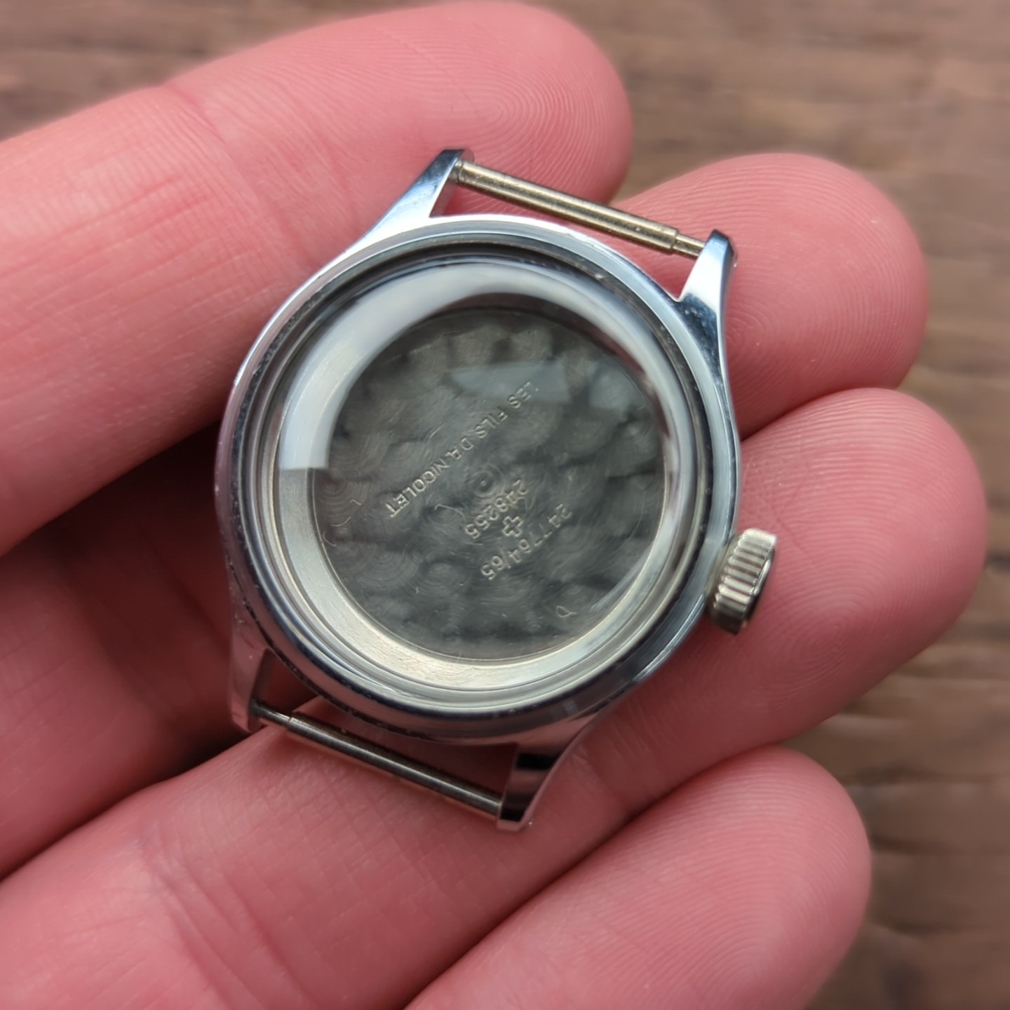 A. Nicolet Vintage 1940s Waterproof Watch Case NOS Swiss 31mm Patent (REF:WC)