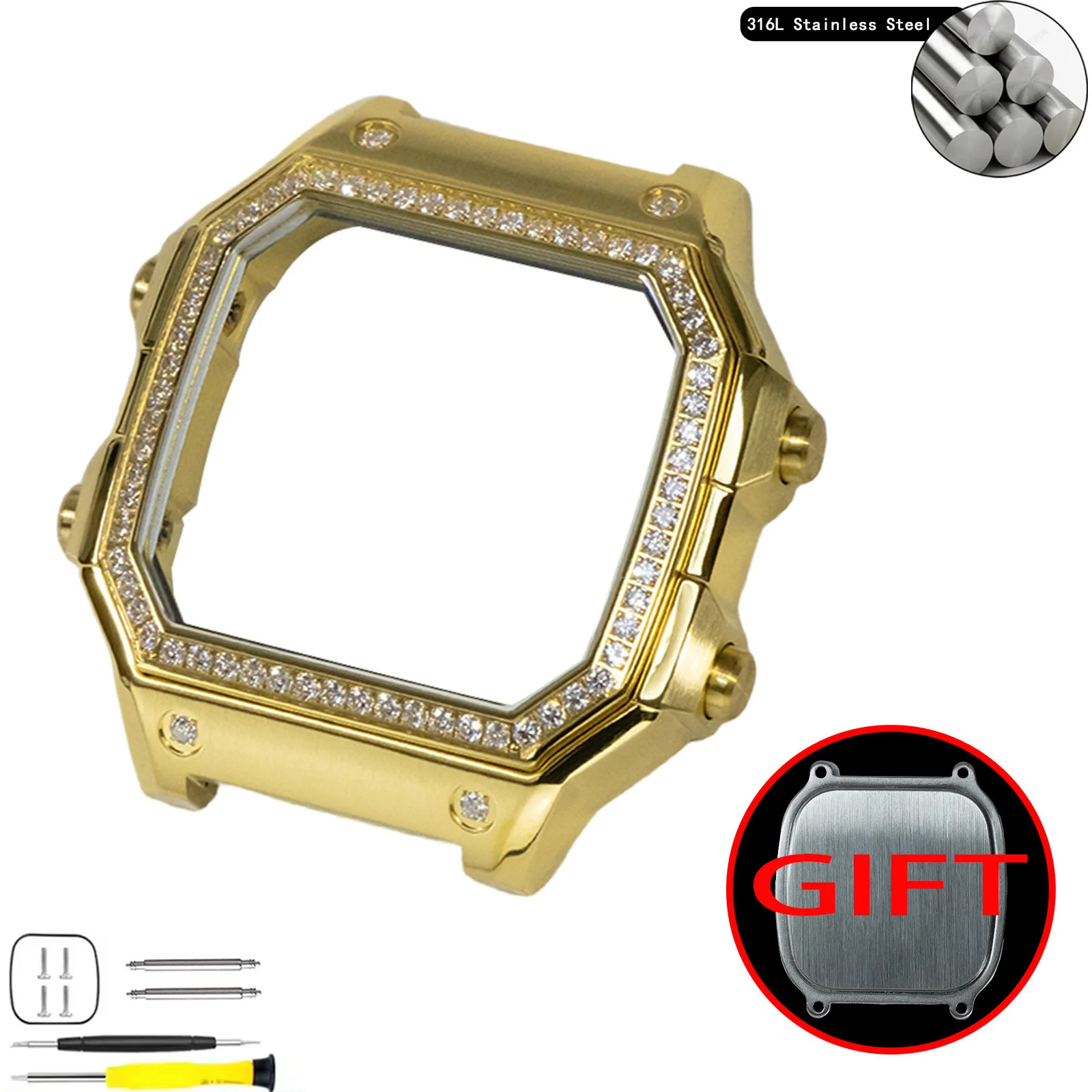 Royale Mod Compatible with Casio AE1200 Watch Case 316LSS V1 Back Cover Combo