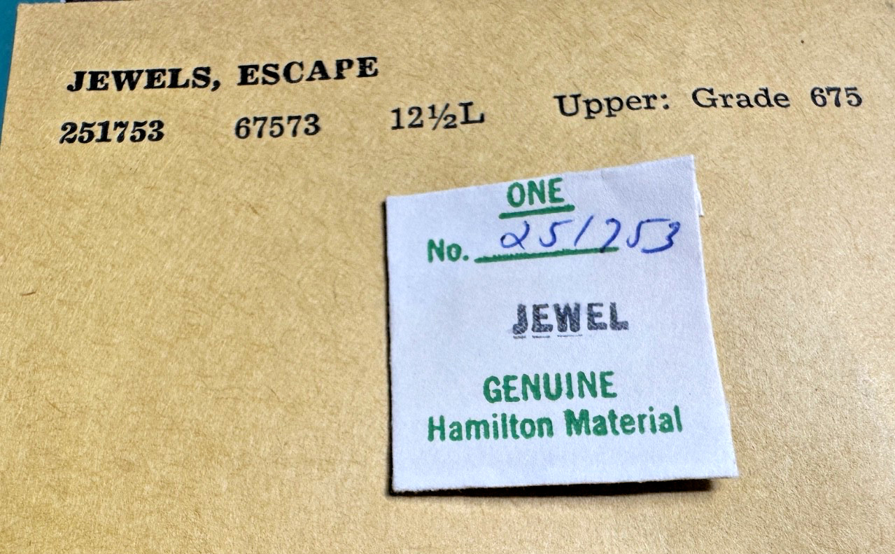 Hamilton Watch grade 675 Escape jewel 271753 NOS OEM
