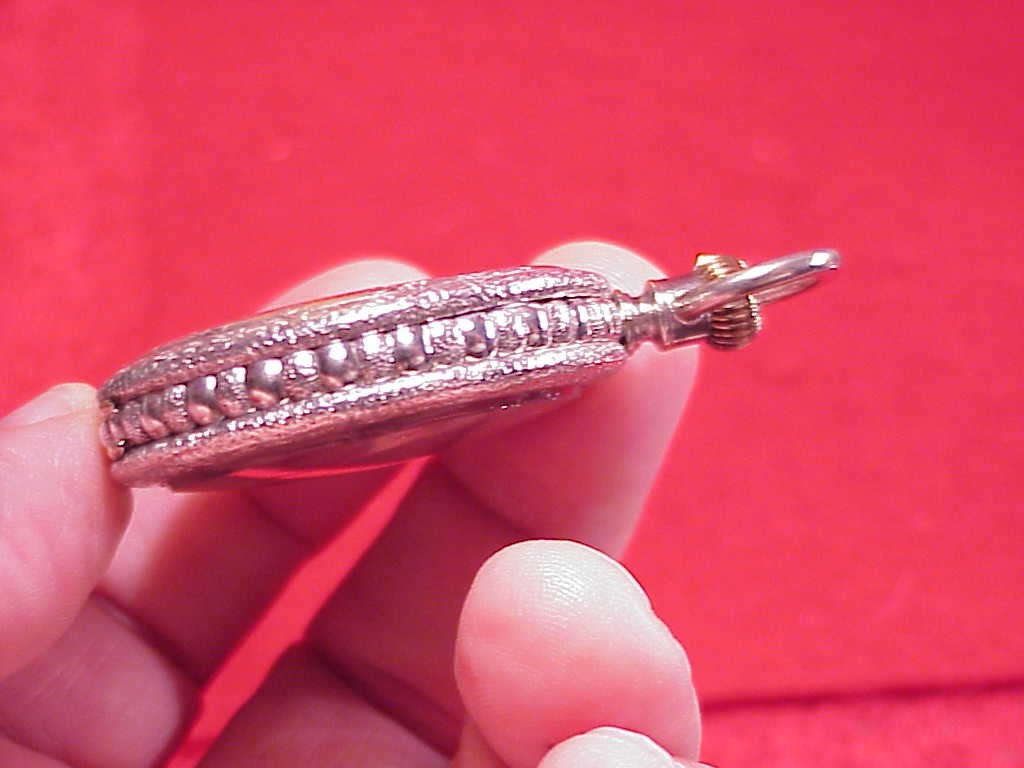VINTAGE O.F. STERLING SILVER 6 SIZE FANCY ENGRAVED POCKET WATCH CASE EMPTY 41MM