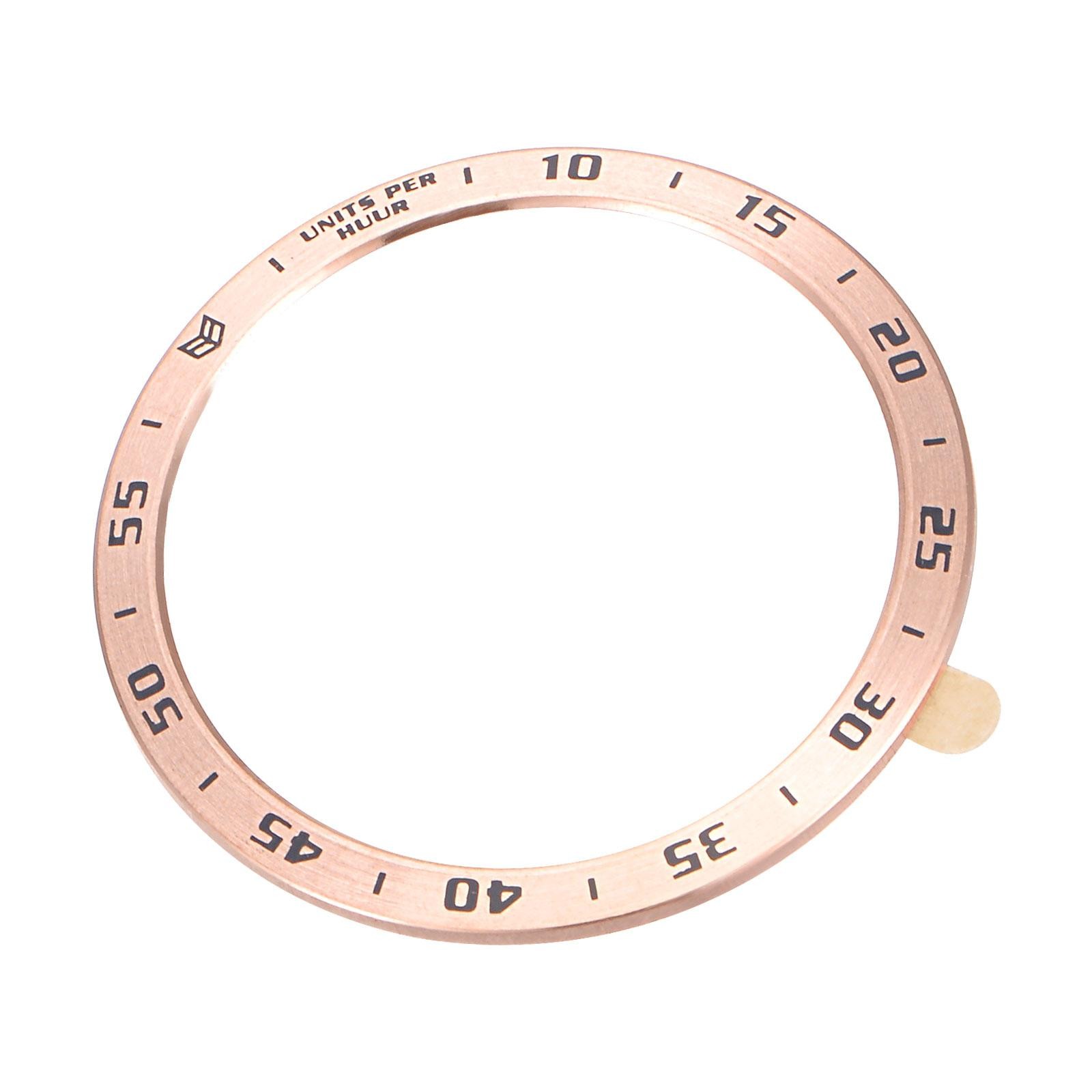 40mm Watch Bezel Adhesive Cover, Stainless Steel PVD Style, Rose Gold Tone