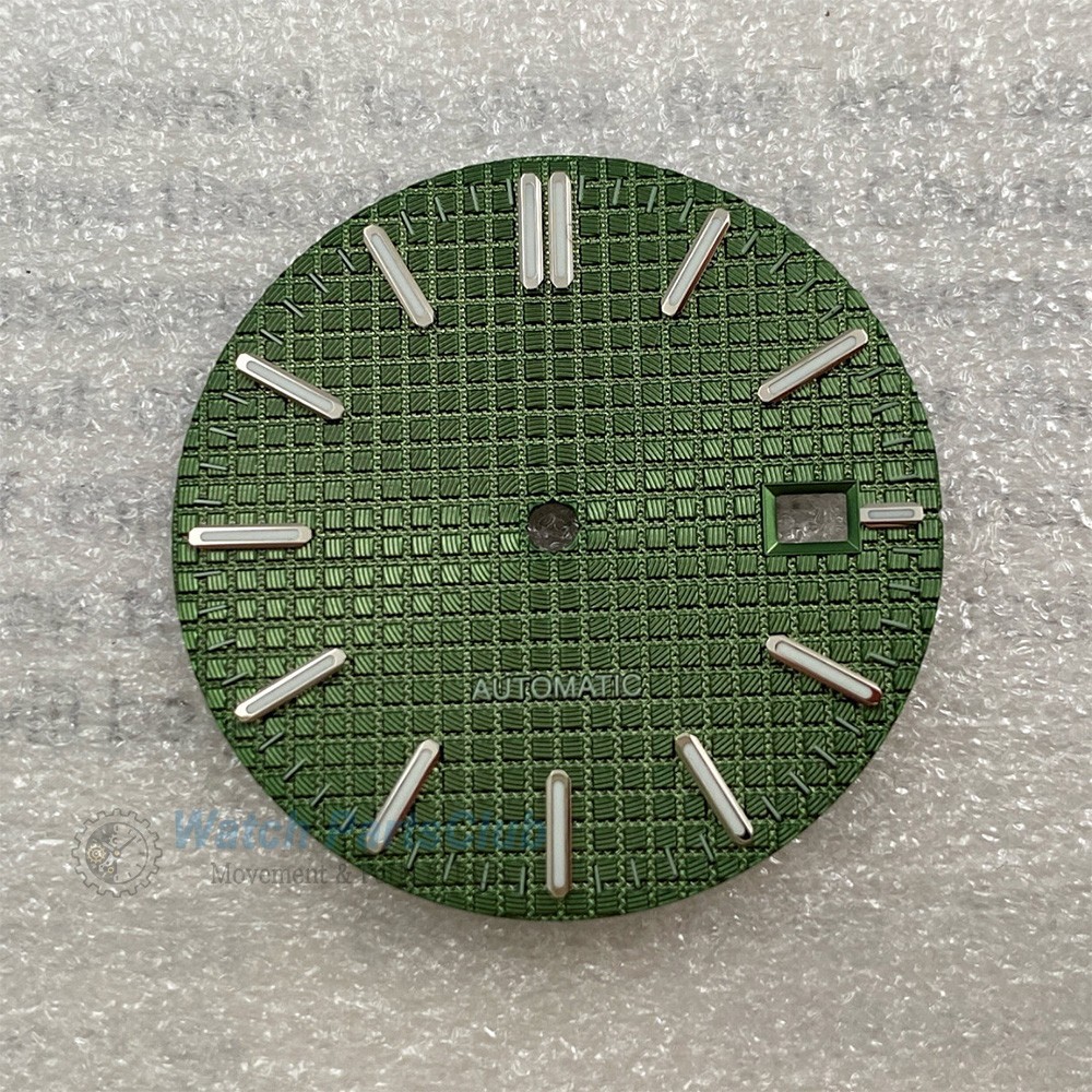 31.8mm Grid Green Luminous Calendar Watch Dial Fit NH35 NH36 Movement