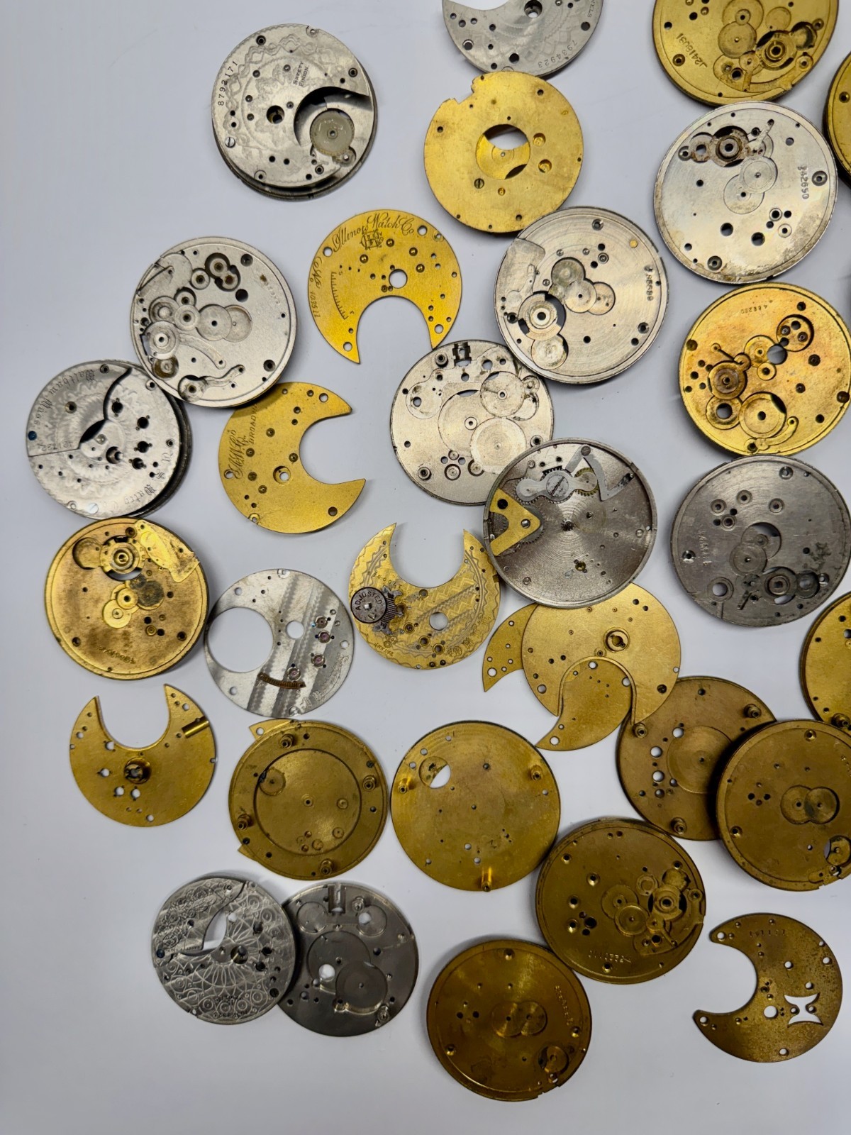 ANTIQUE POCKET WATCH PARTS CRAFTS REPURPOSE LARGE GROUP