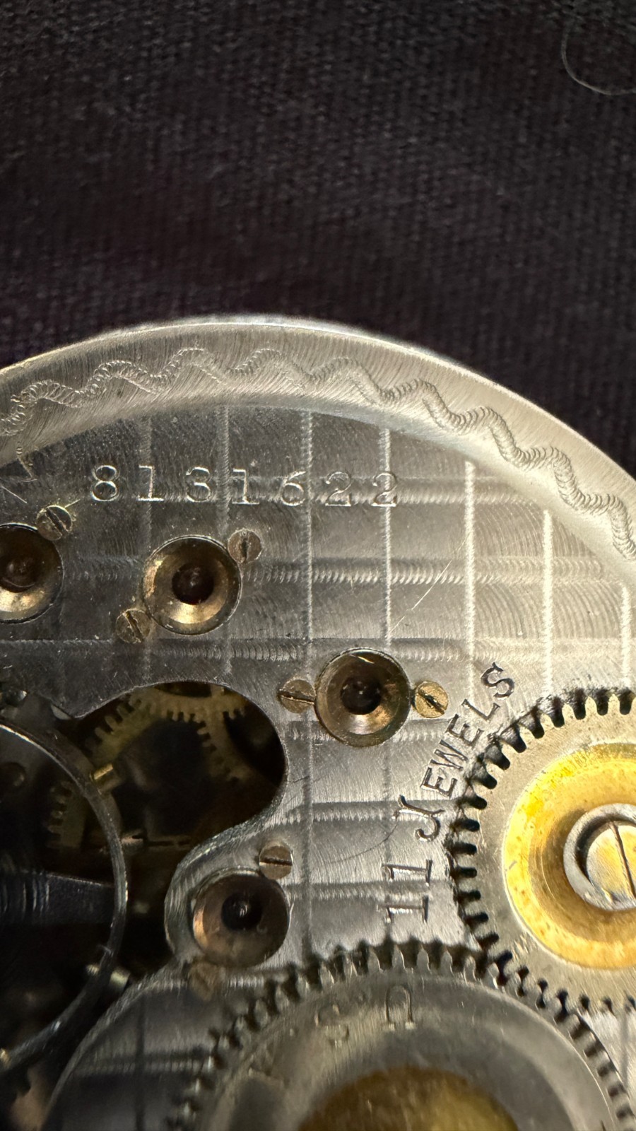 Antique 16S New York Standard Pocket Watch Movement 11J S/N 8131622 Washington