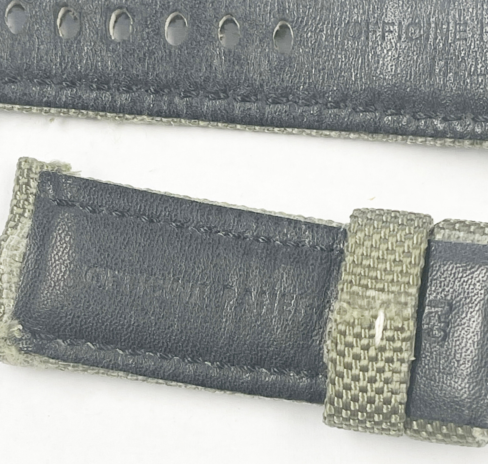 Authentic Officine Panerai 25mm x 23mm Green Nylon & Leather Watch Band