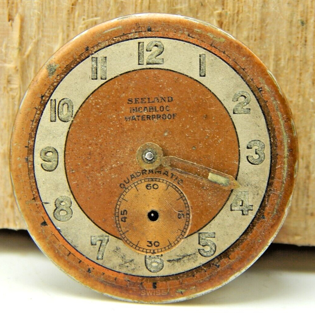 Vintage Seeland 17 jewel Bumper Automatic men’s watch movement with dial & hand