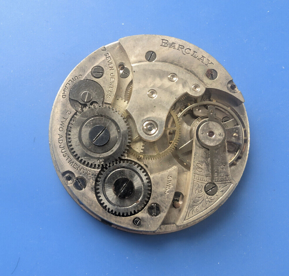 VINTAGE SWISS BARCLAY 41.62MM POCKETWATCH MOVEMENT FOR PARTS