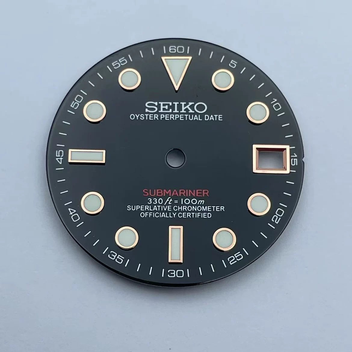 28.5mm Green Luminous Watch Dial Date Fit NH35 NH36 Movement
