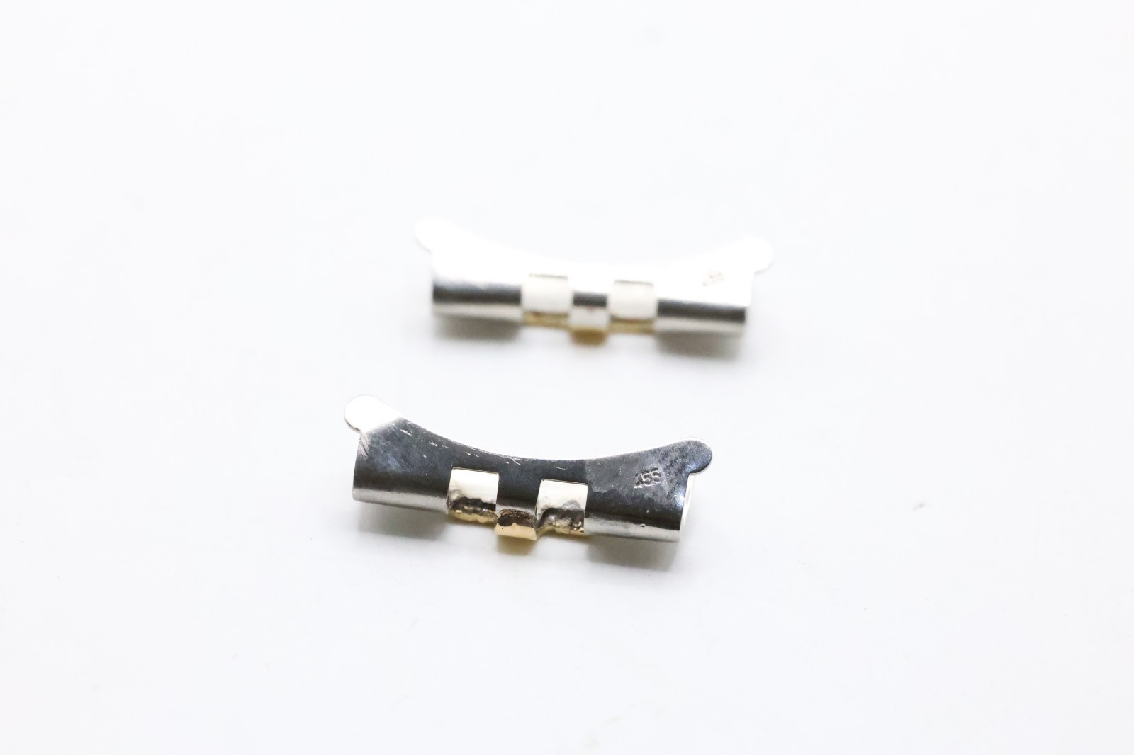 Authentic 455 Rolex End Links 20mm 18k Yellow Gold & Stainless Steel #872