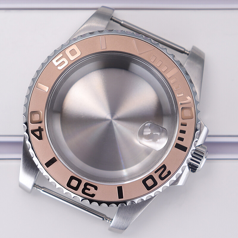 40mm Watch Case protruding Ceramic Ring Sapphire Glass Exhibition back For NH35