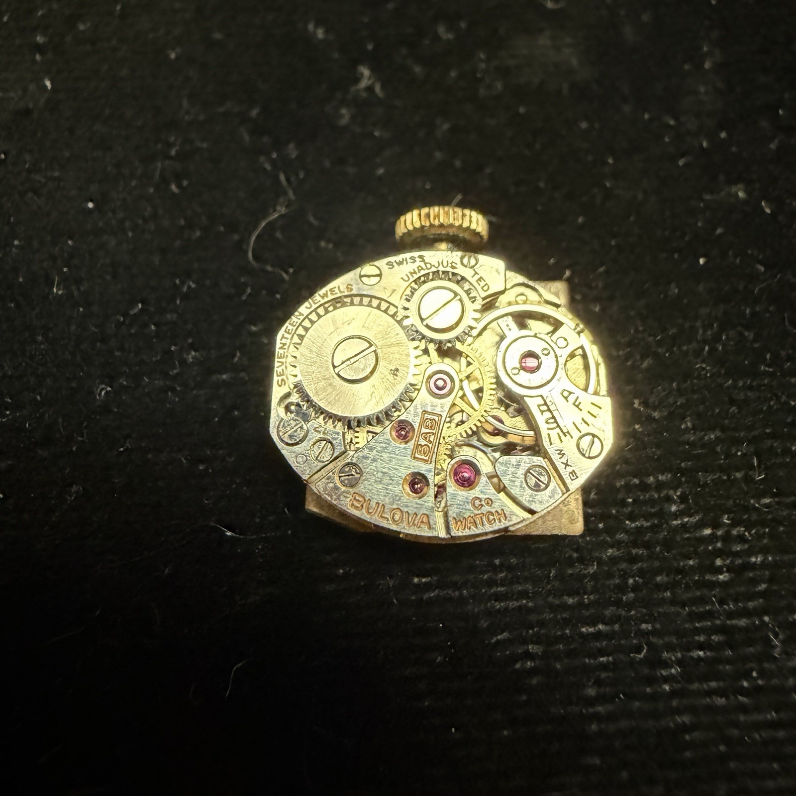 Vintage Bulova Cal 5AB Women’s Watch Movement & Dial 5 AB 17j Swiss Parts Repair
