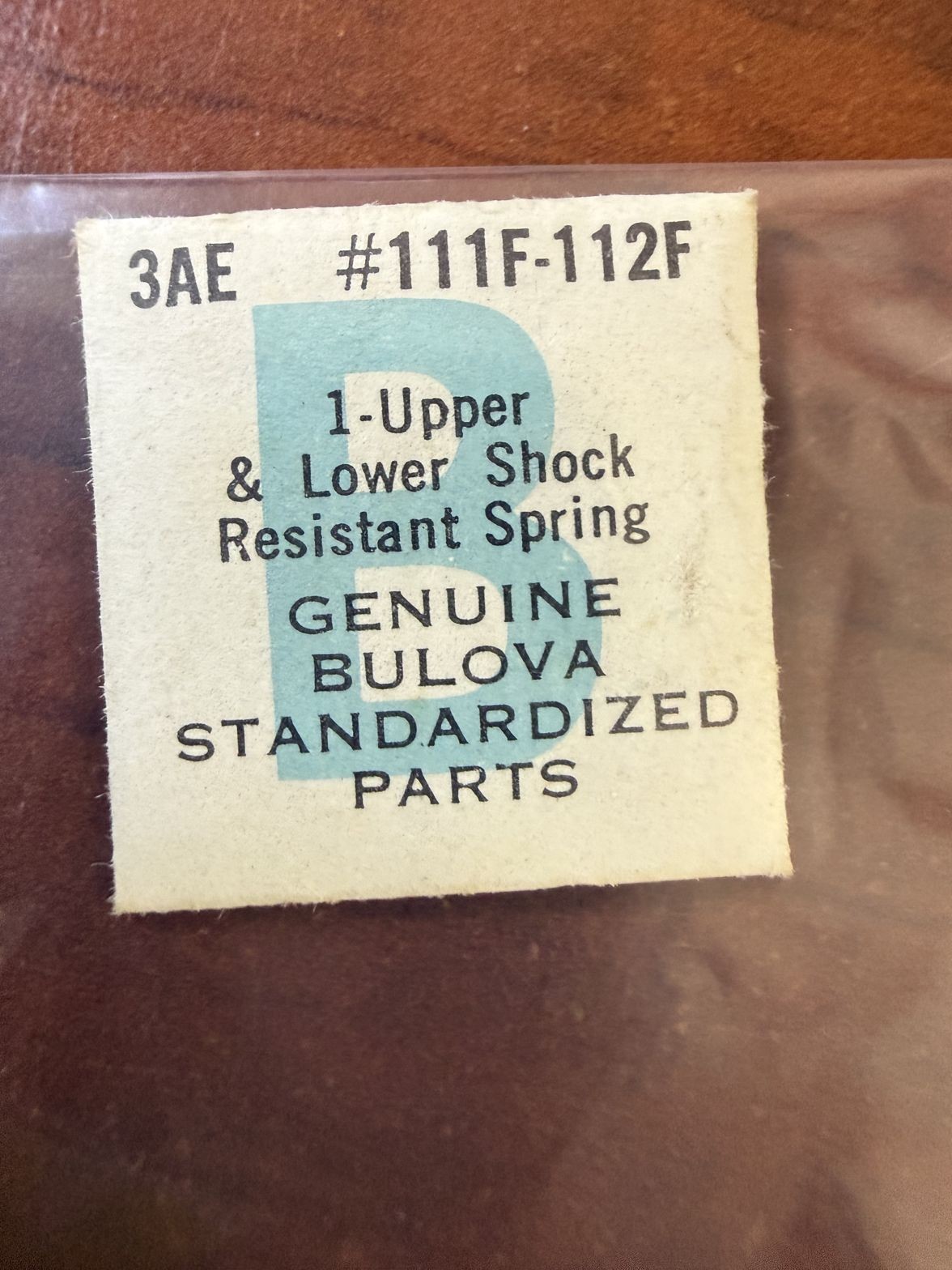 Bulova 3AE Upper & Lower Shock Resistant Spring #111F-112F NOS Genuine Vintage W
