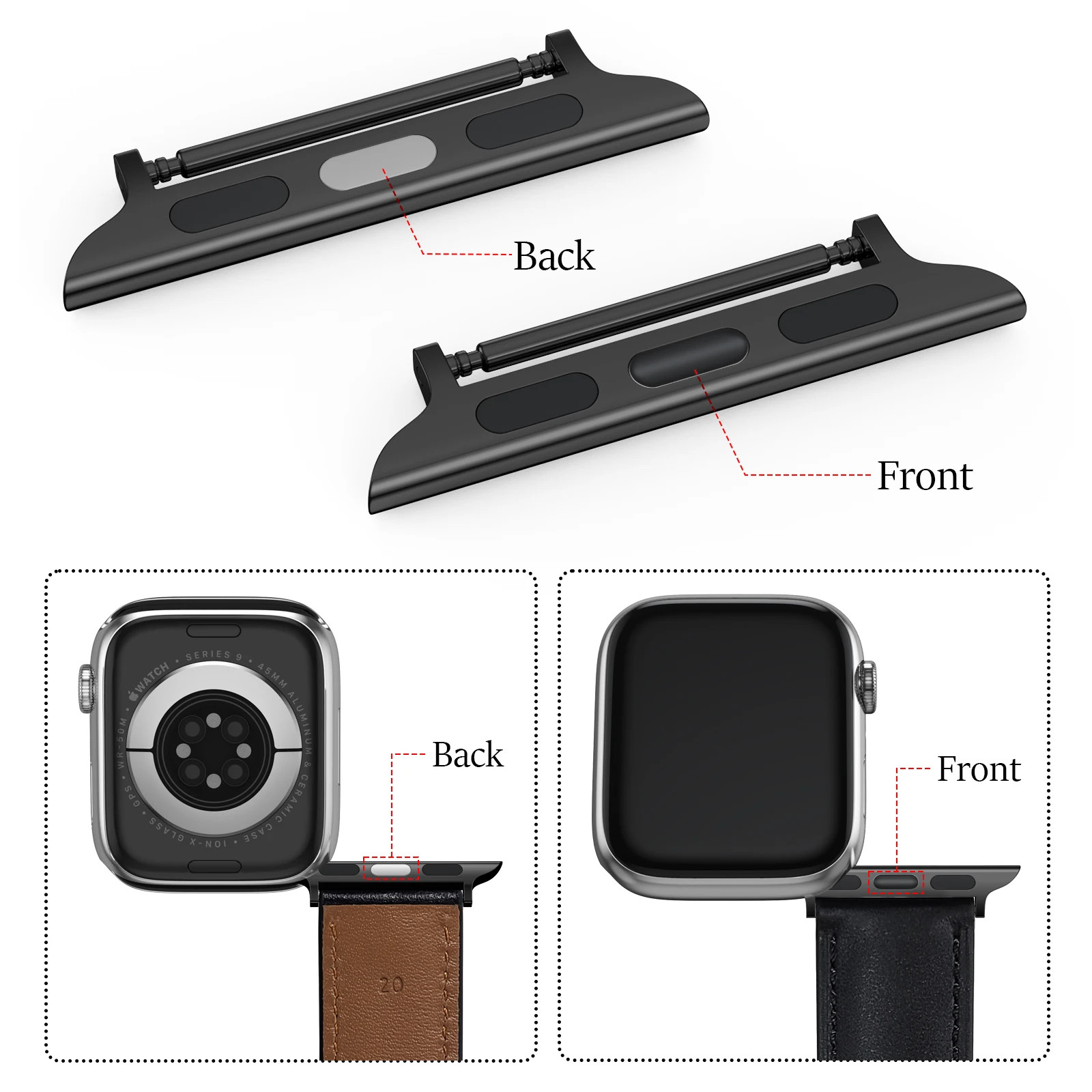 Watch Band Connector Adapter Compatible Apple Watch 49-38mm iWatch SE 1-10