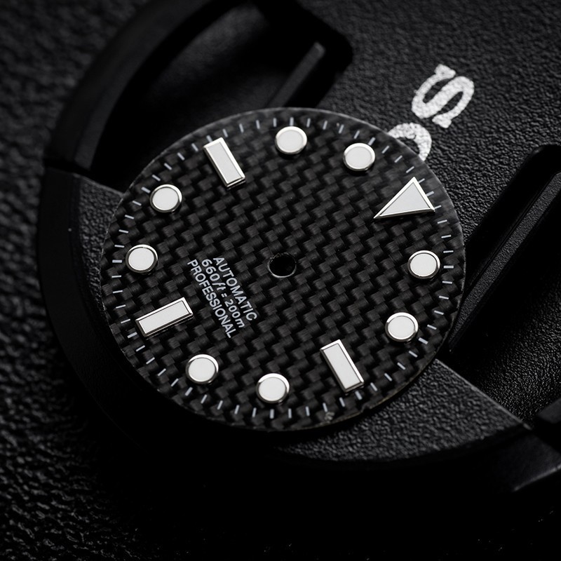 28.5mm Carbon fiber Watch Dial and Hands luminous for NH38 NH35 NH36 Movements