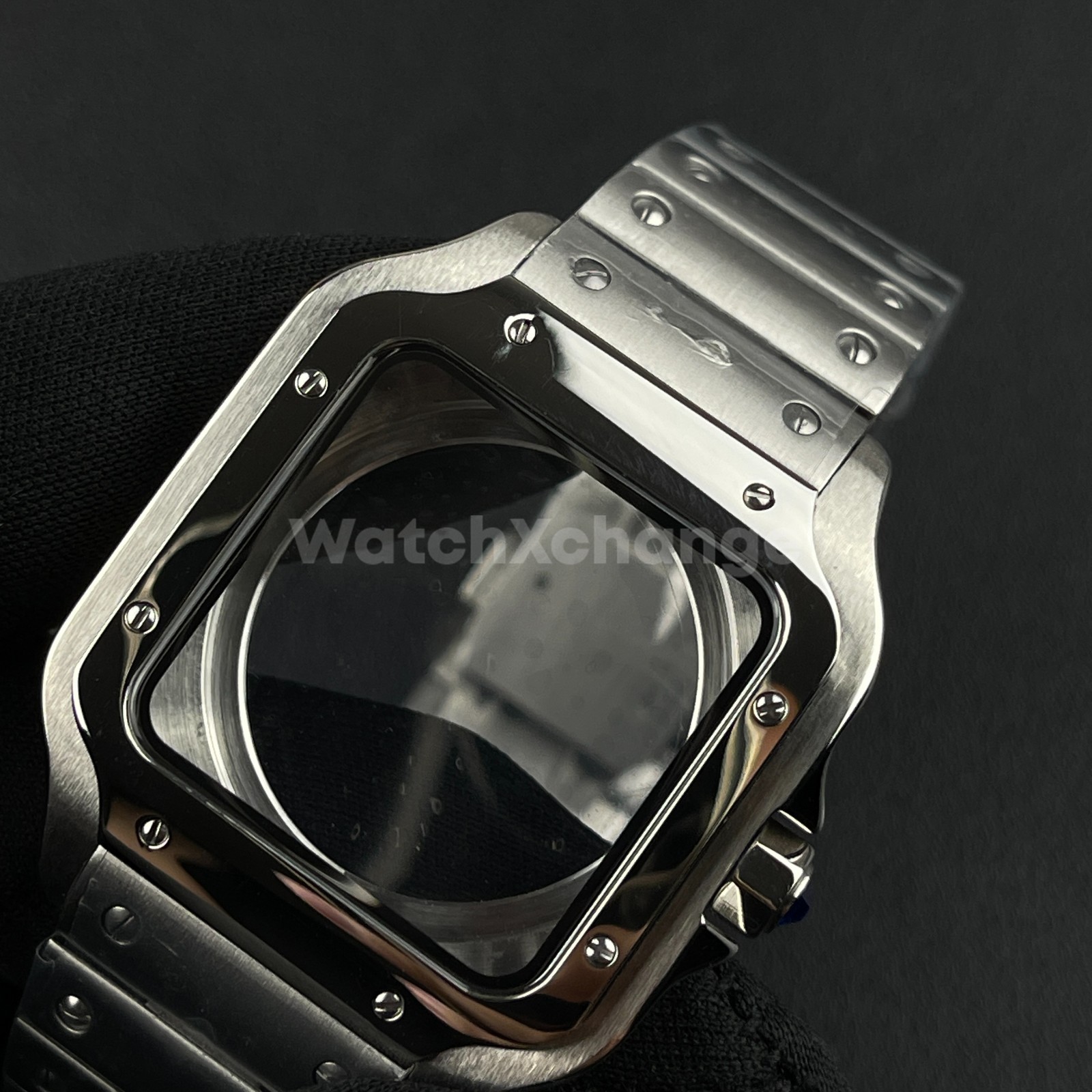 Silver 38mm Square Watch Case Stainless Steel NH35 4R35 NH36 4R36 Movements