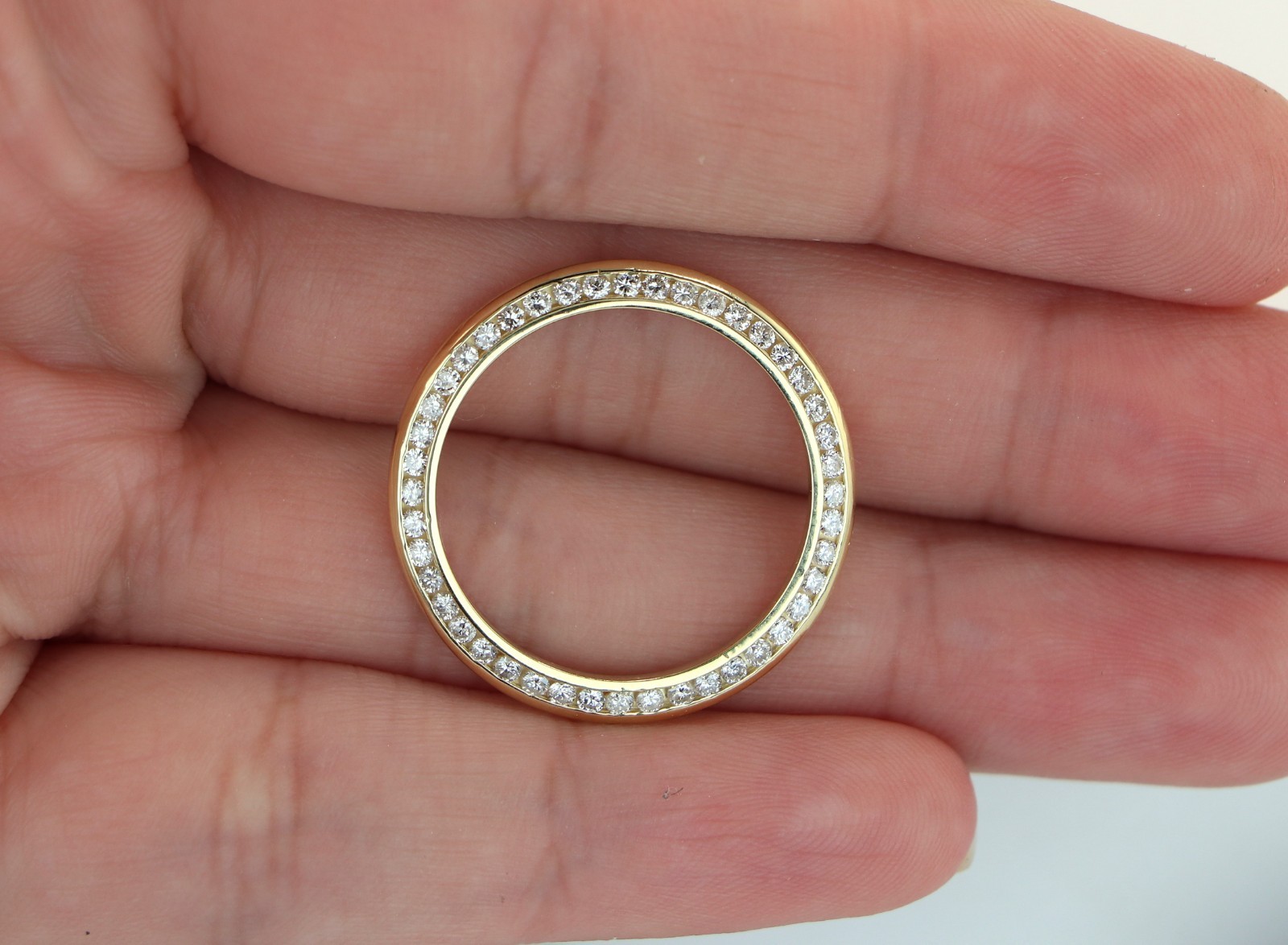 Aftermarket Rolex DateJust 26mm 18K Yellow Gold Channel Set Diamond Watch Bezel