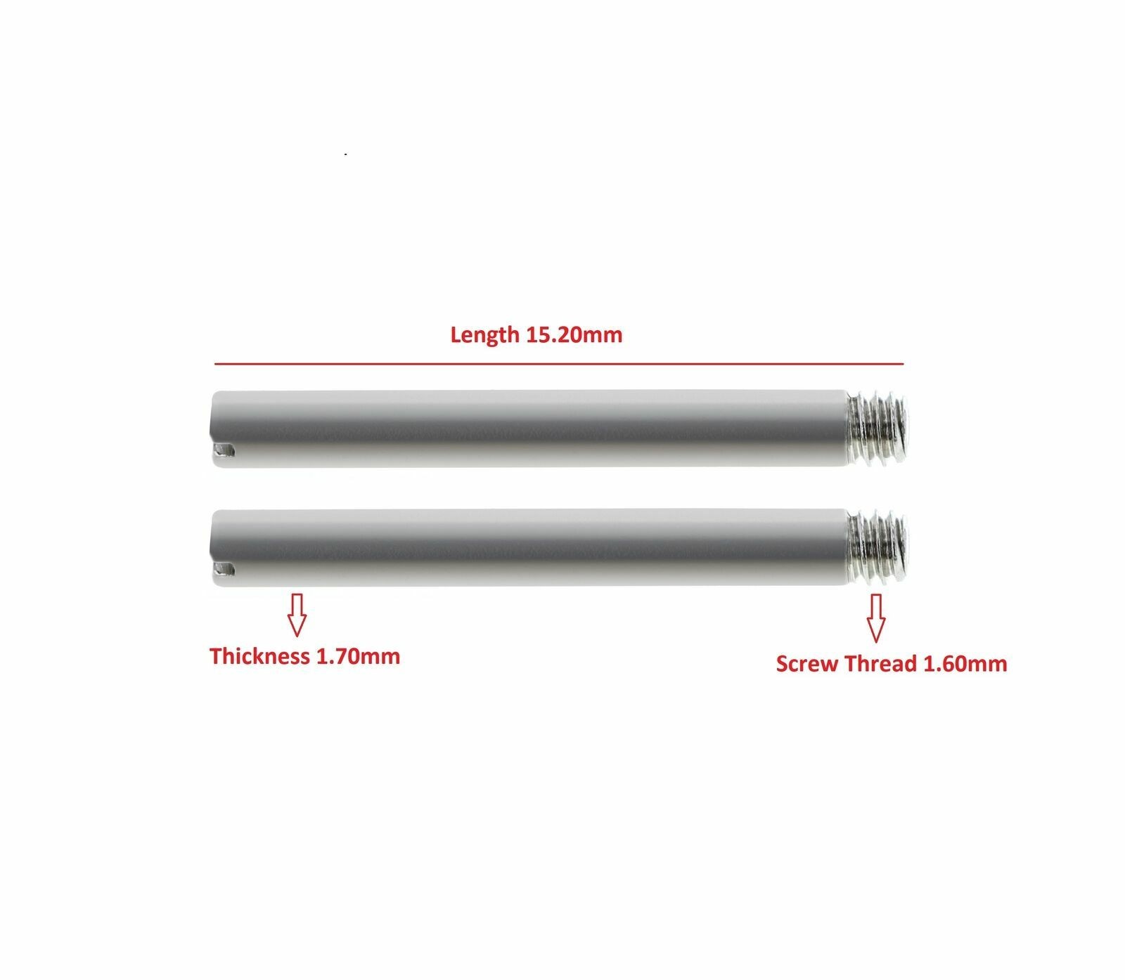 2 – 15.20MM SCREW FOR ROLEX OYSTER WATCH BAND LINK 78360 EXPLORER 16750 GMT 1676